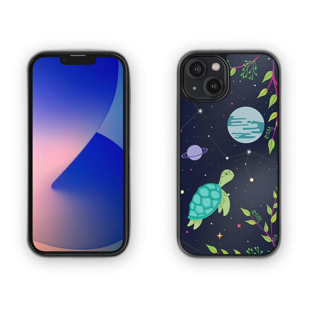 Space Turtle Glass iPhone Case for iPhone 14 | Macmerise