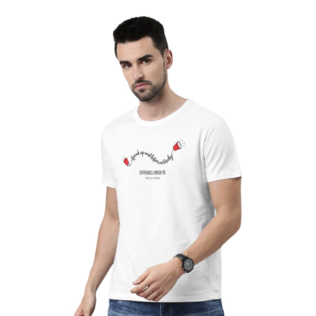 Speak Up and Listen Actively Unisex T-Shirt | Macmerise