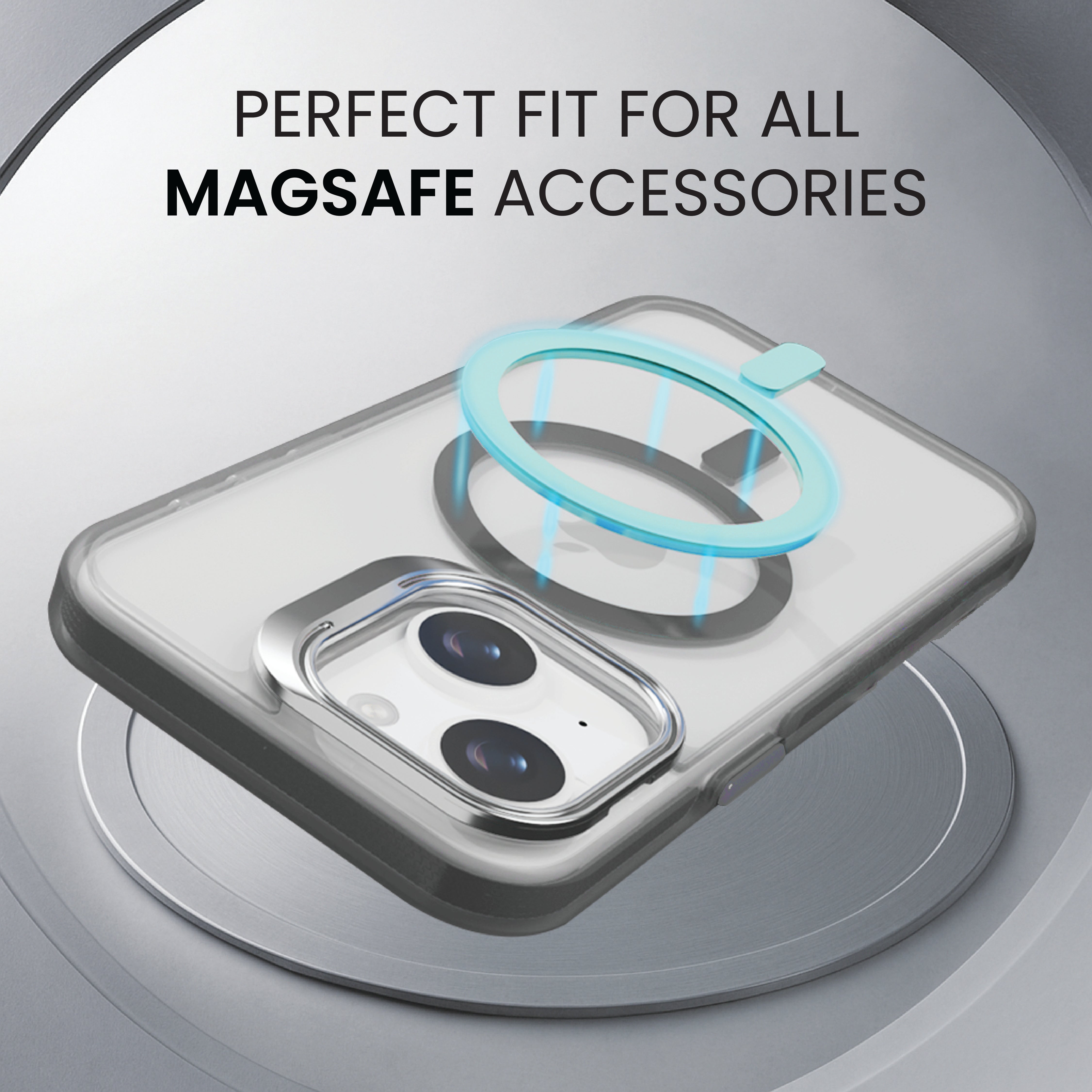 Basics - iPhone 15 Plus Cover - Clear Kickstand