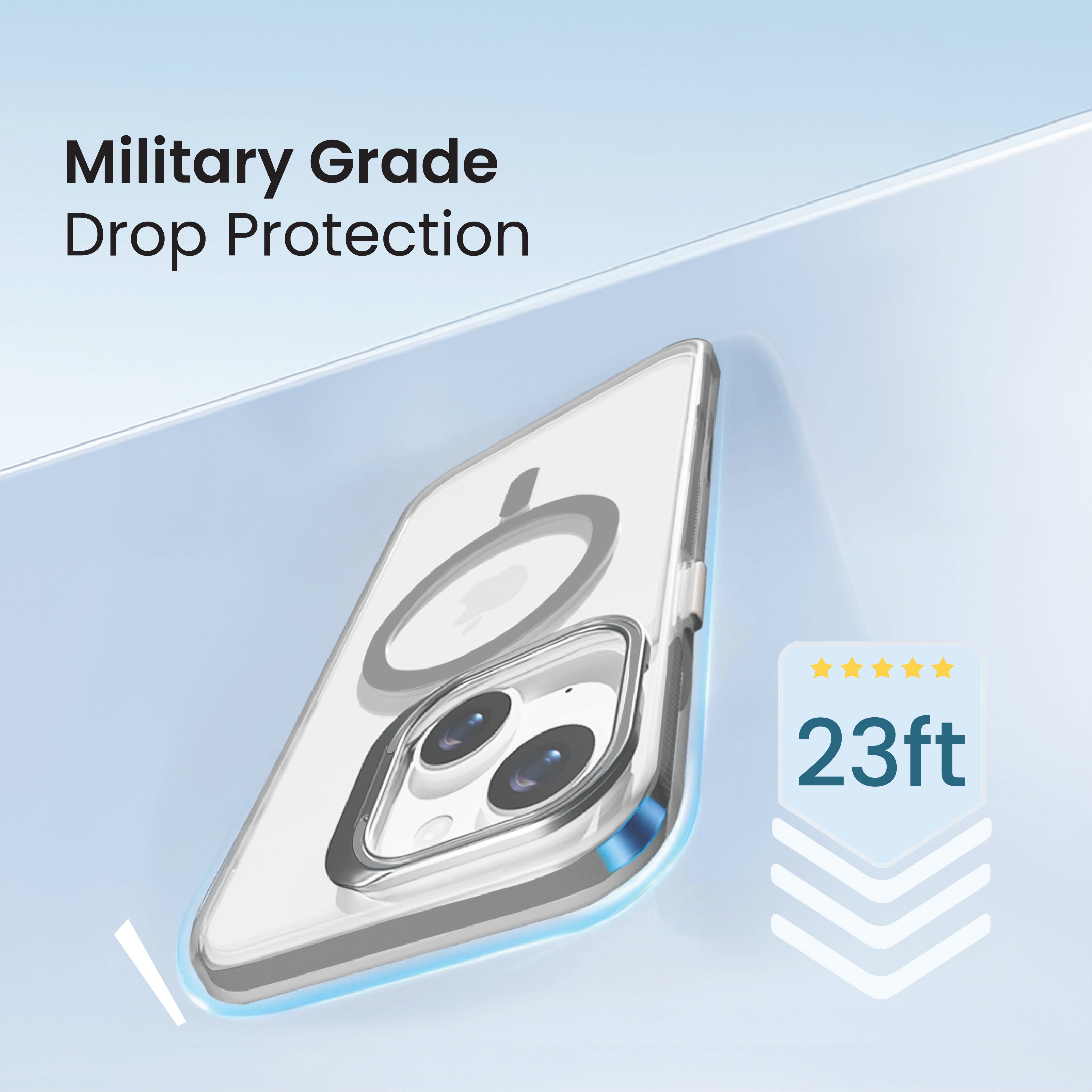 Basics - iPhone 15 Plus Cover - Clear Kickstand