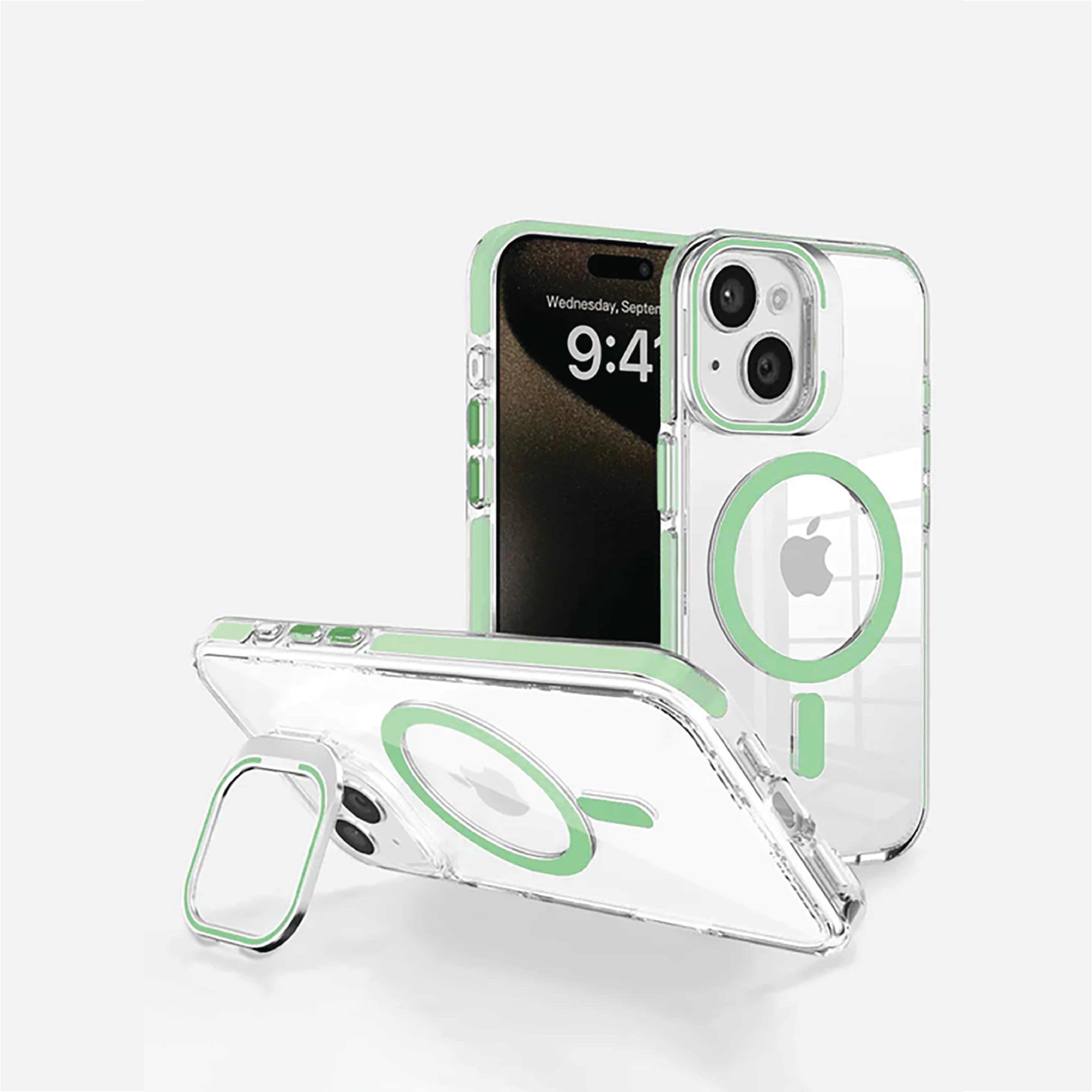 Basics - iPhone 14 Cover - Clear Kickstand