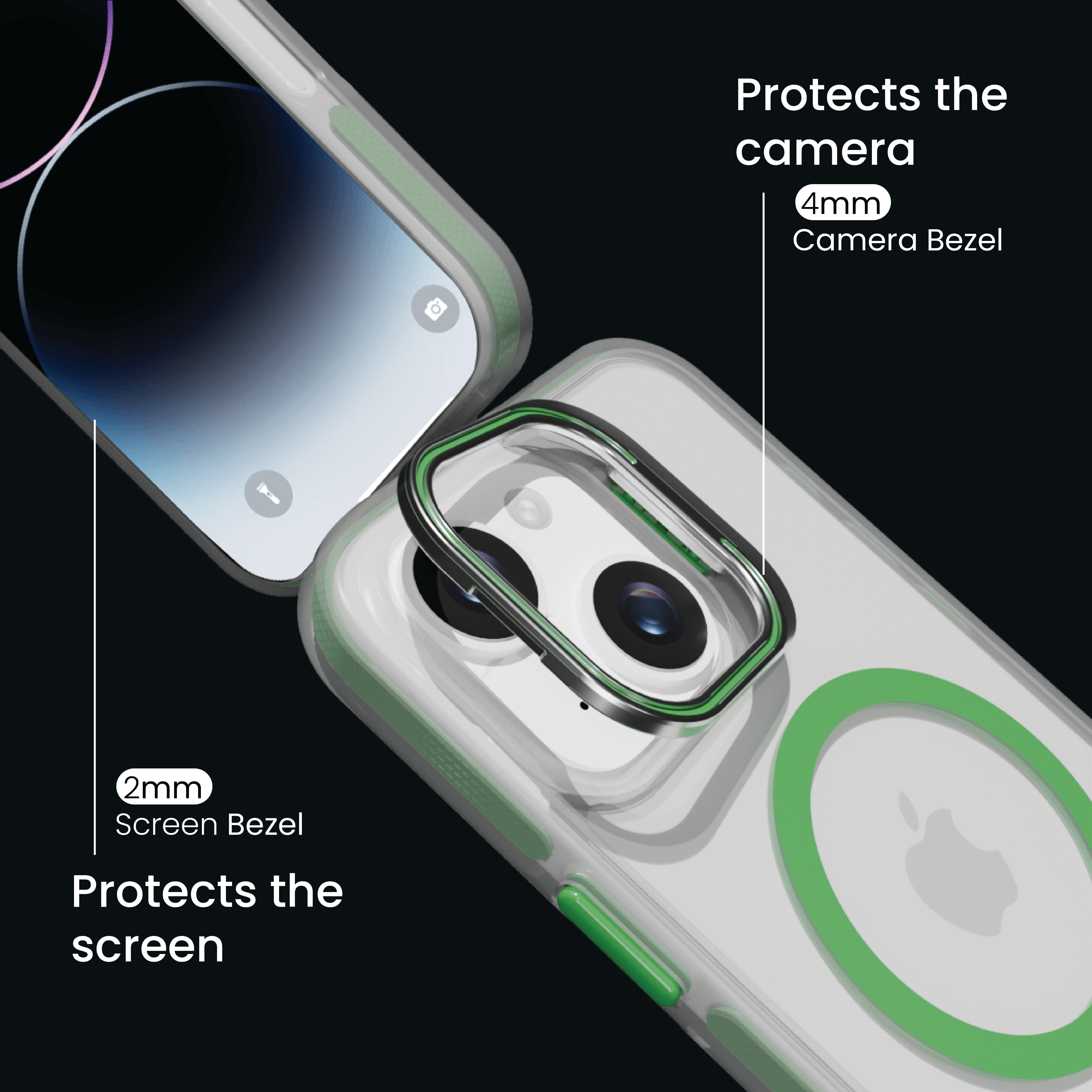 Basics - iPhone 15 Plus Cover - Clear Kickstand