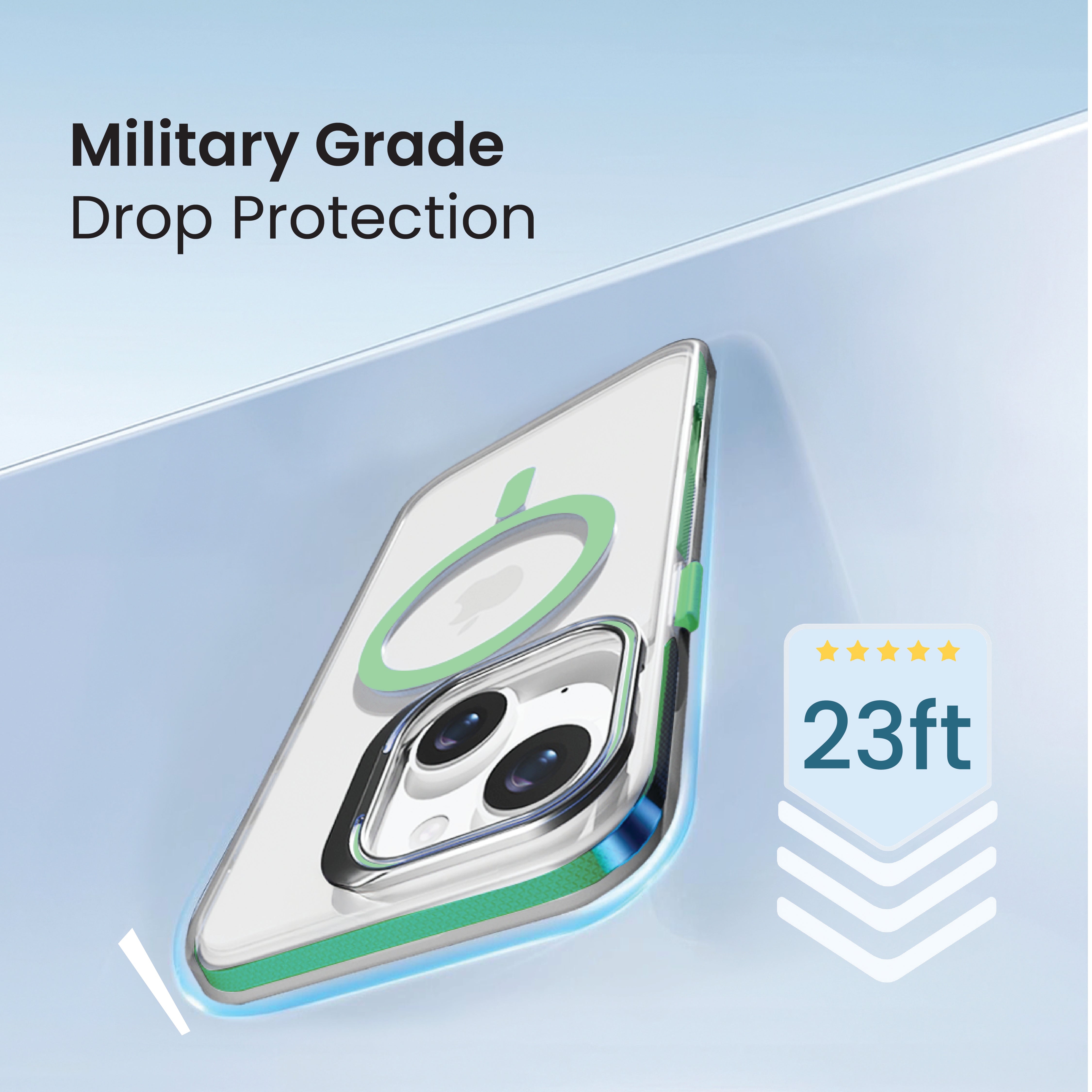 Basics - iPhone 15 Plus Cover - Clear Kickstand