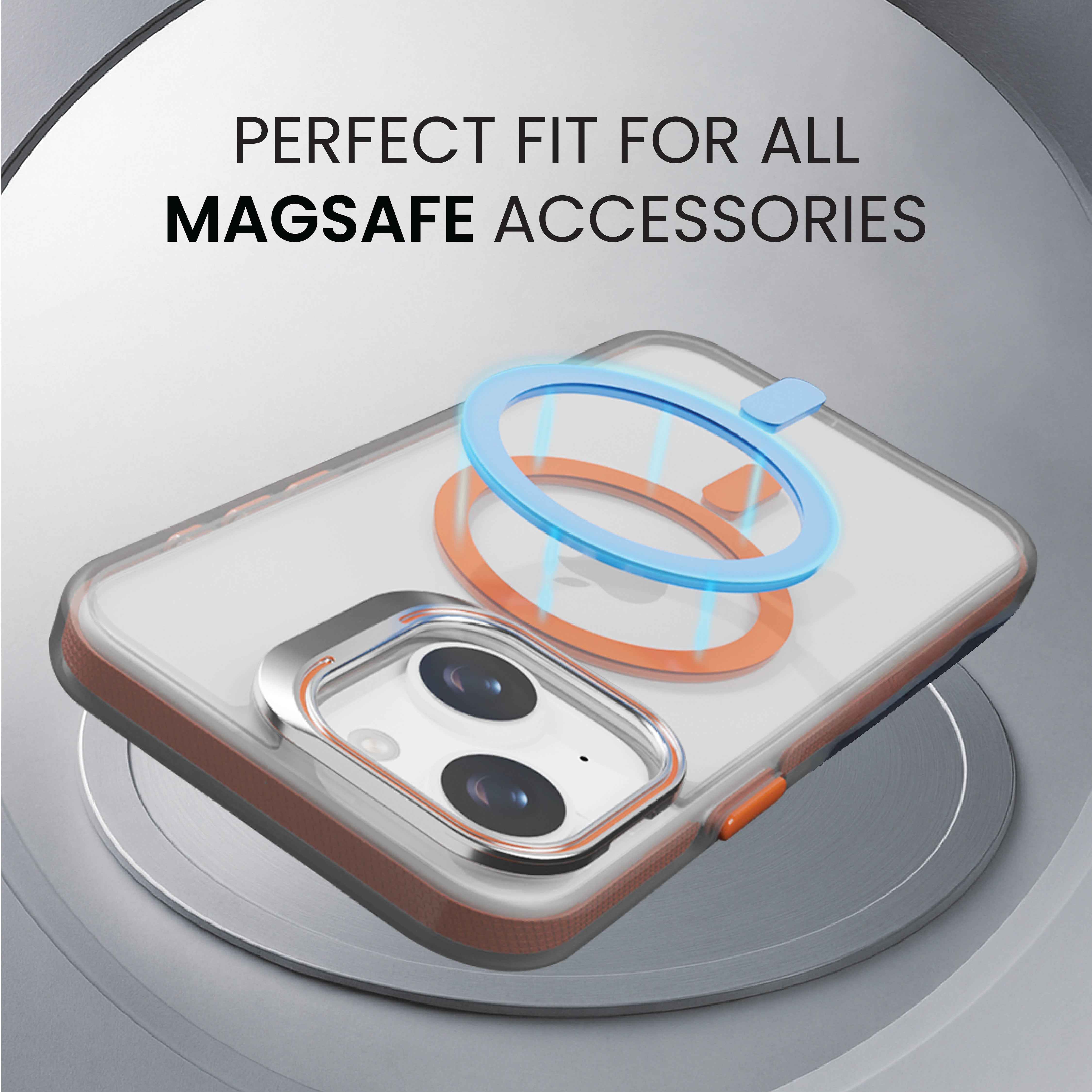 Basics - iPhone 15 Plus Cover - Clear Kickstand