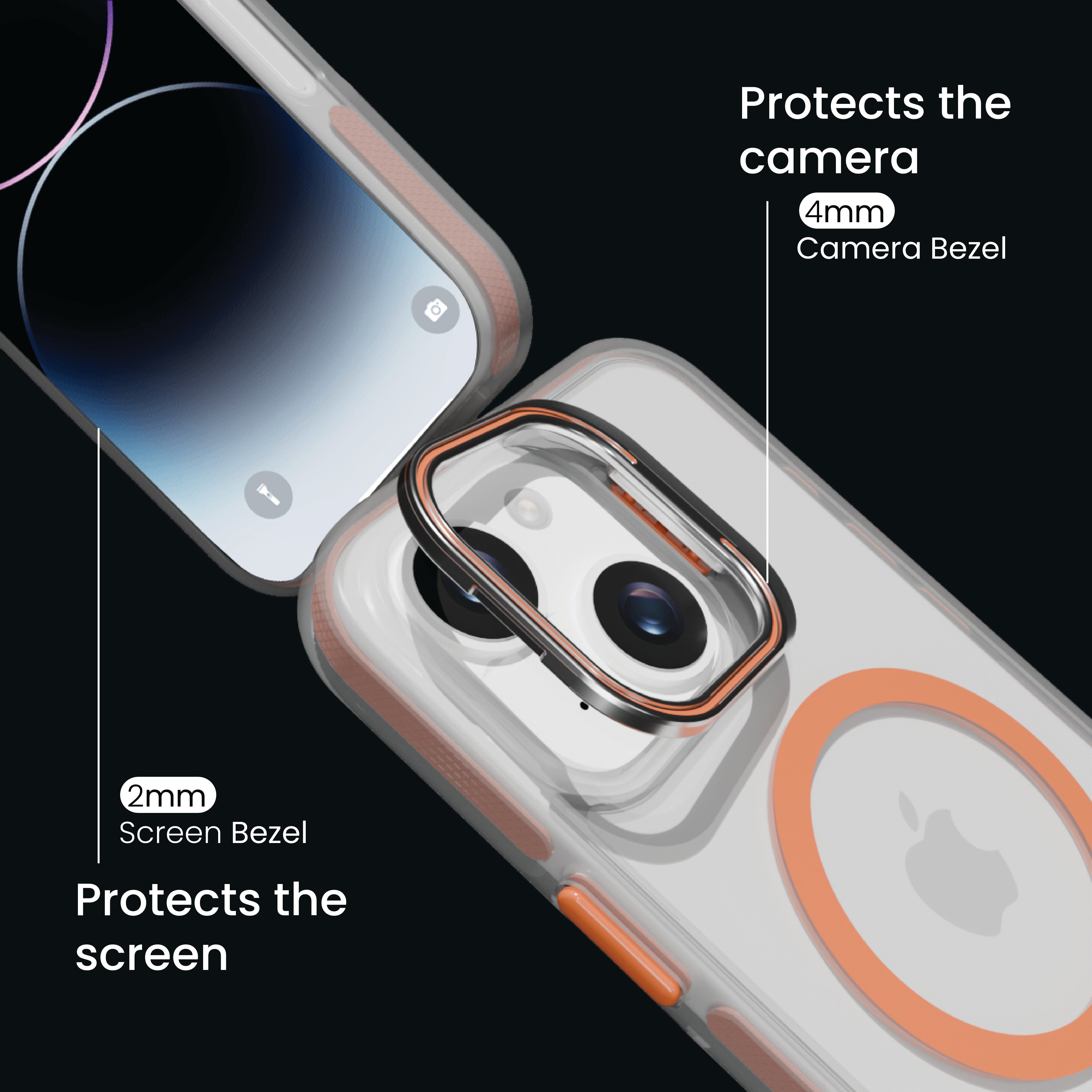 Basics - iPhone 15 Plus Cover - Clear Kickstand