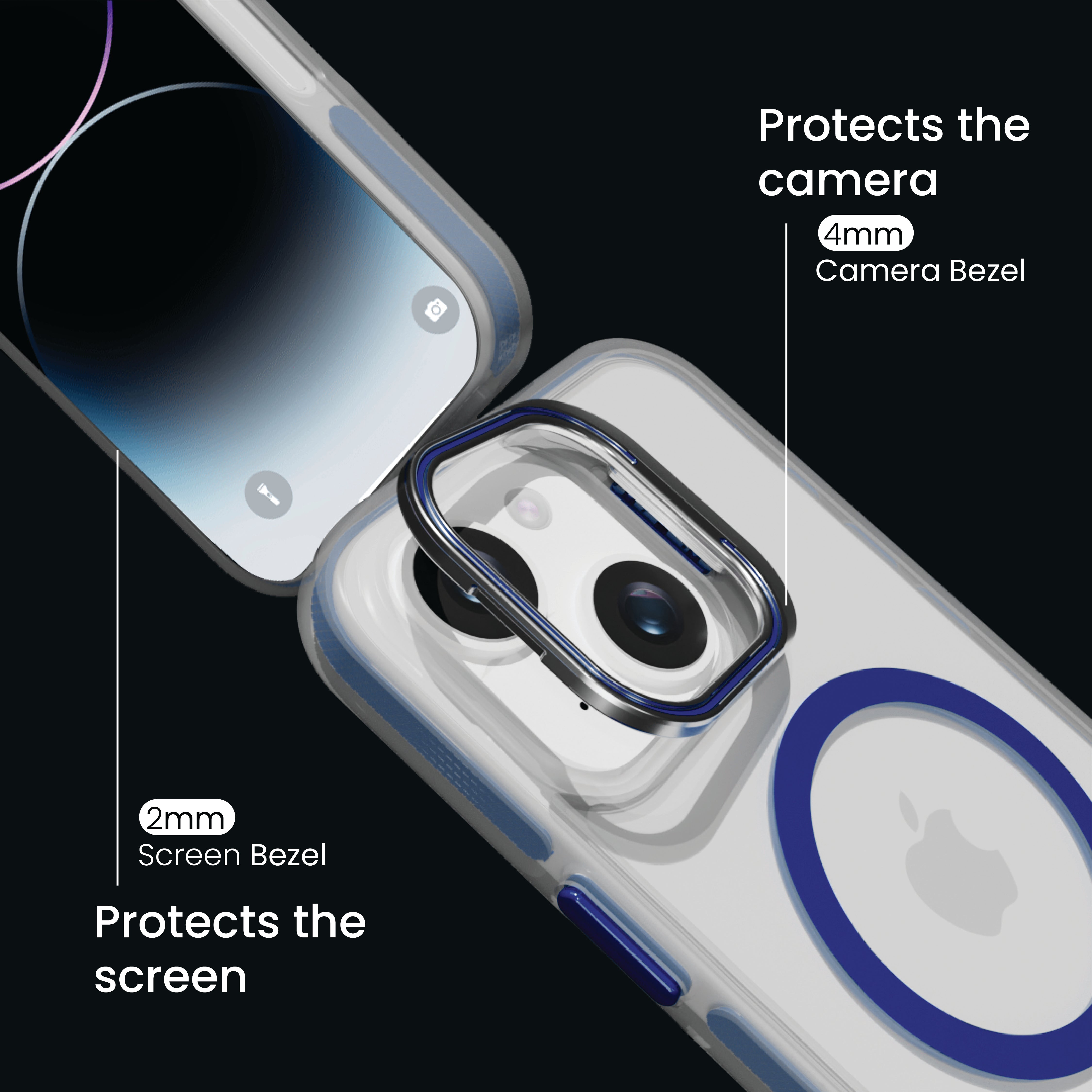 Basics - iPhone 15 Plus Cover - Clear Kickstand