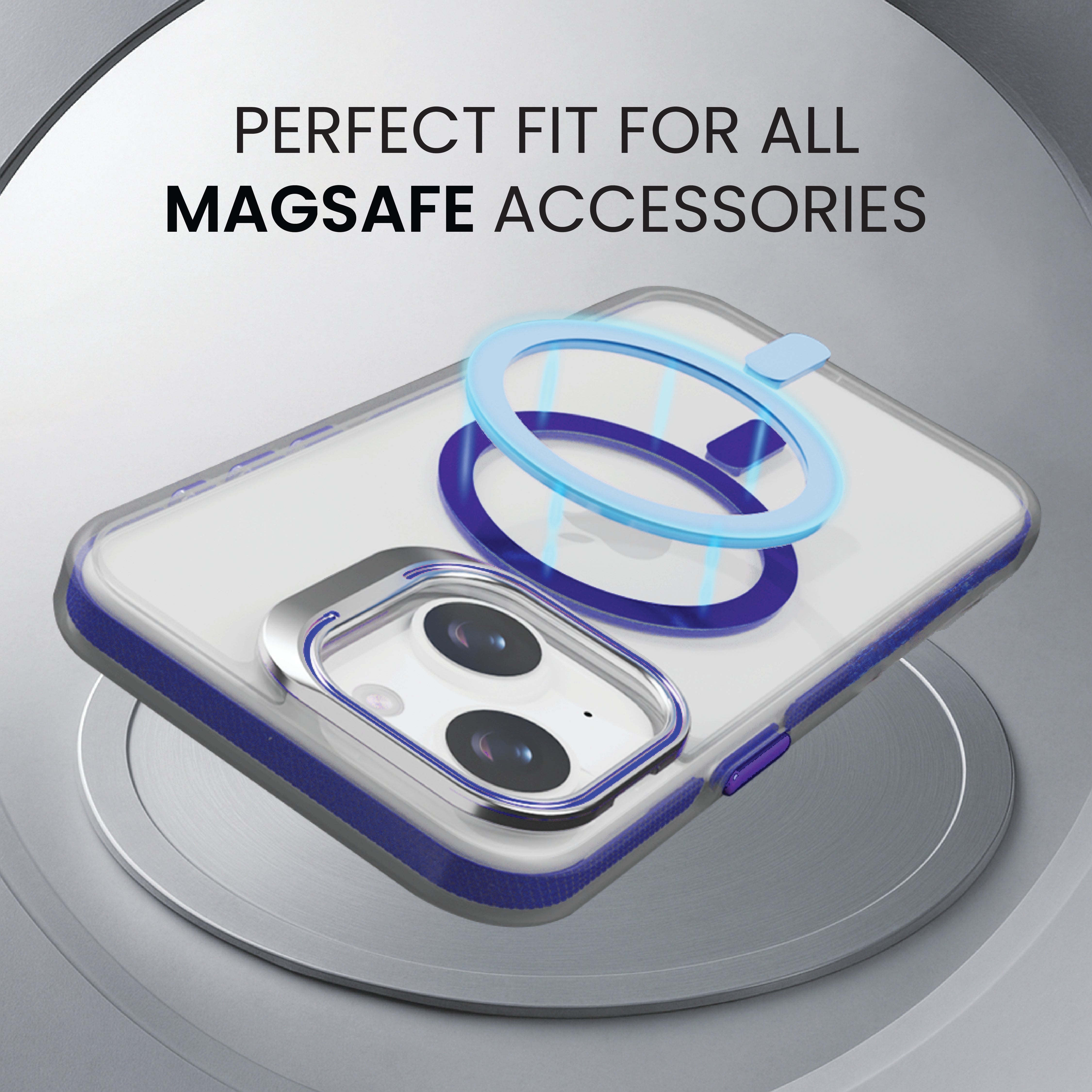 Basics - iPhone 15 Plus Cover - Clear Kickstand