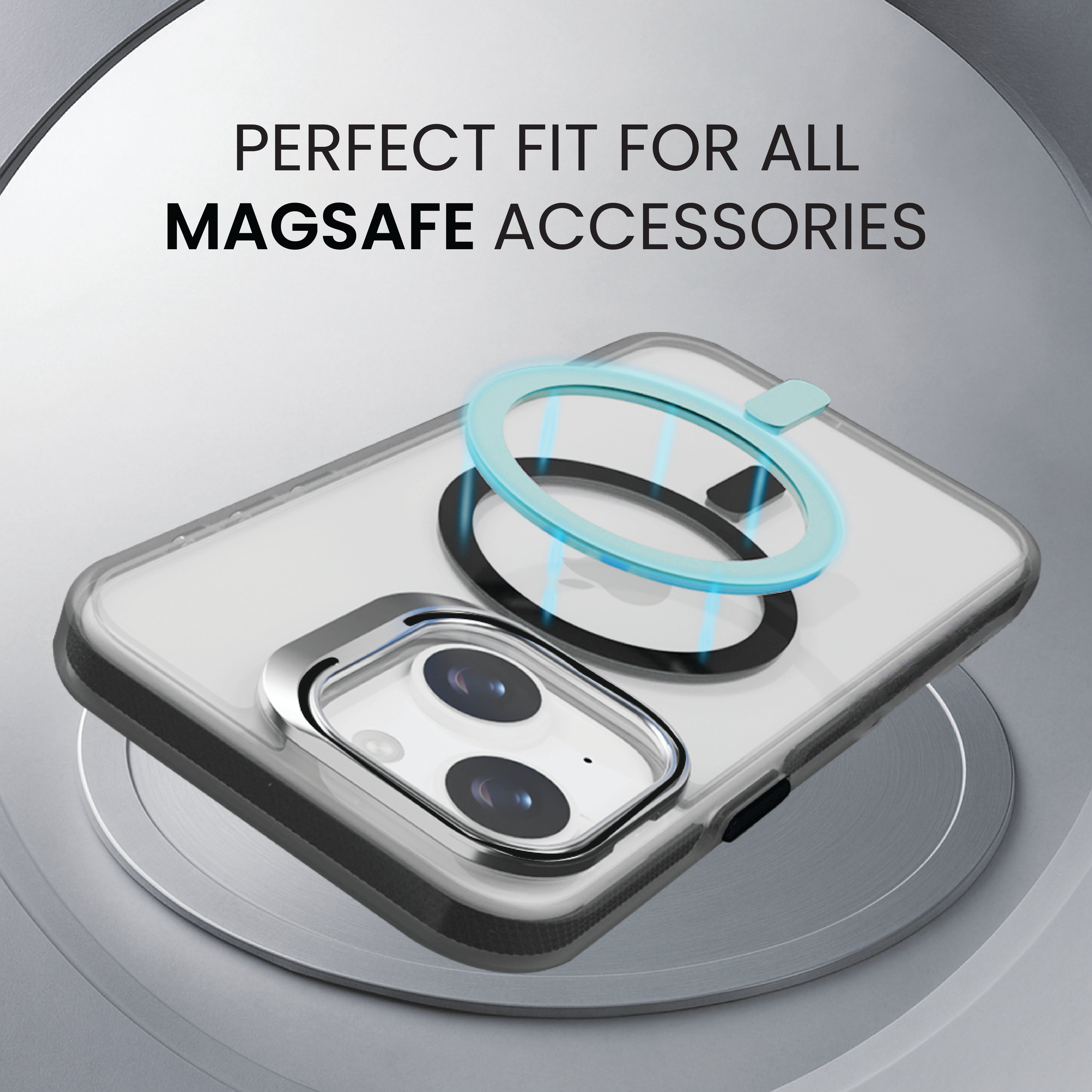 Basics - iPhone 15 Plus Cover - Clear Kickstand