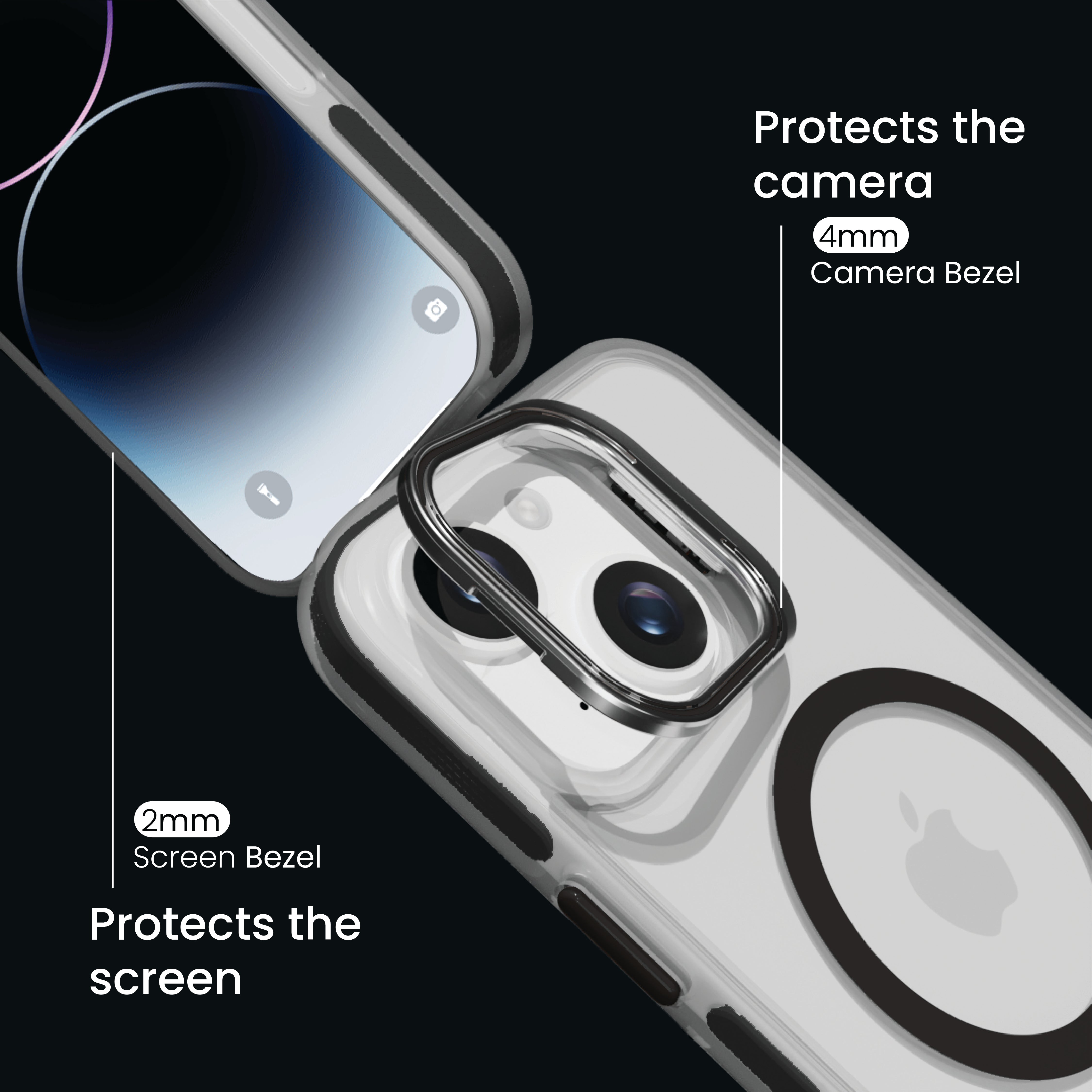 Basics - iPhone 15 Plus Cover - Clear Kickstand