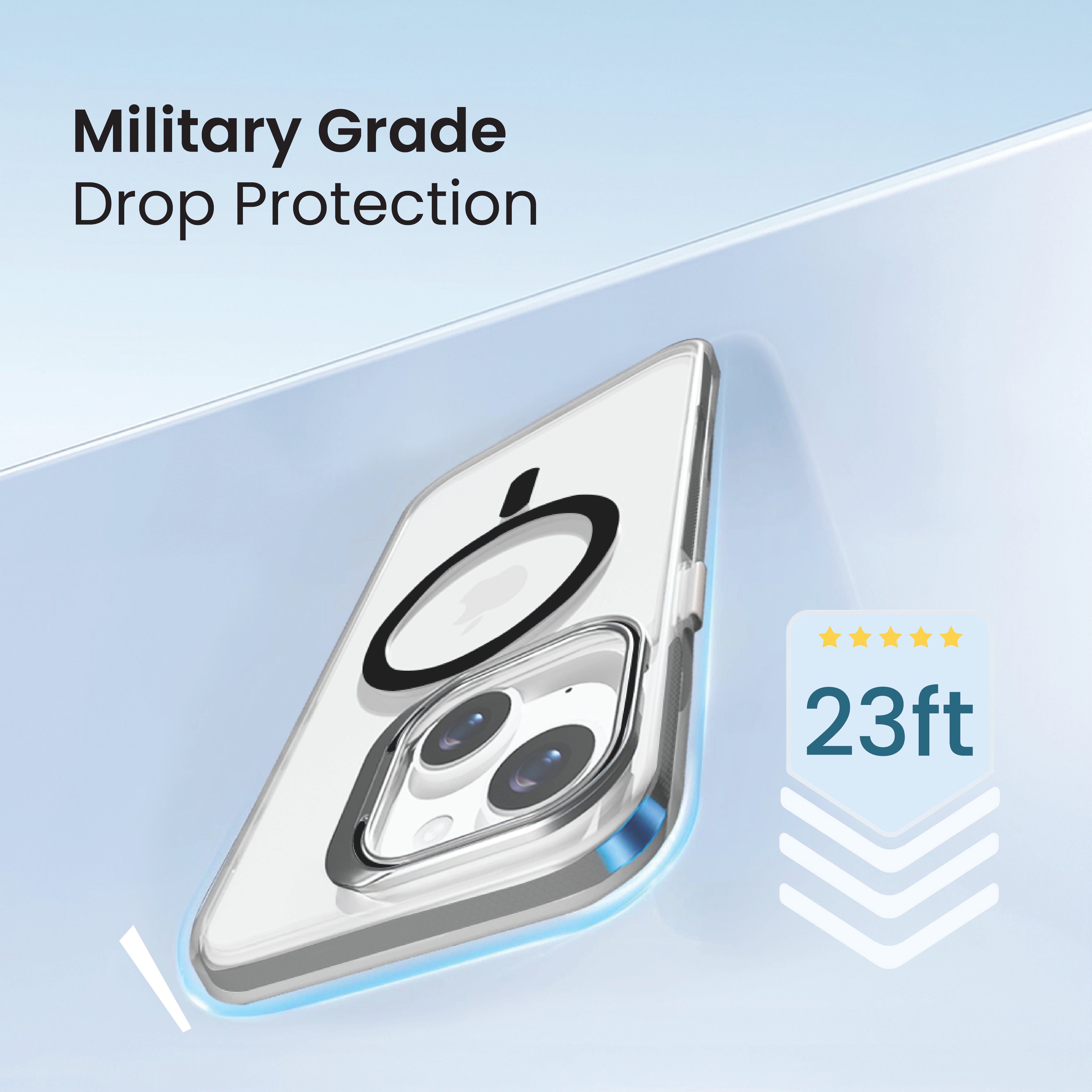 Basics - iPhone 15 Plus Cover - Clear Kickstand