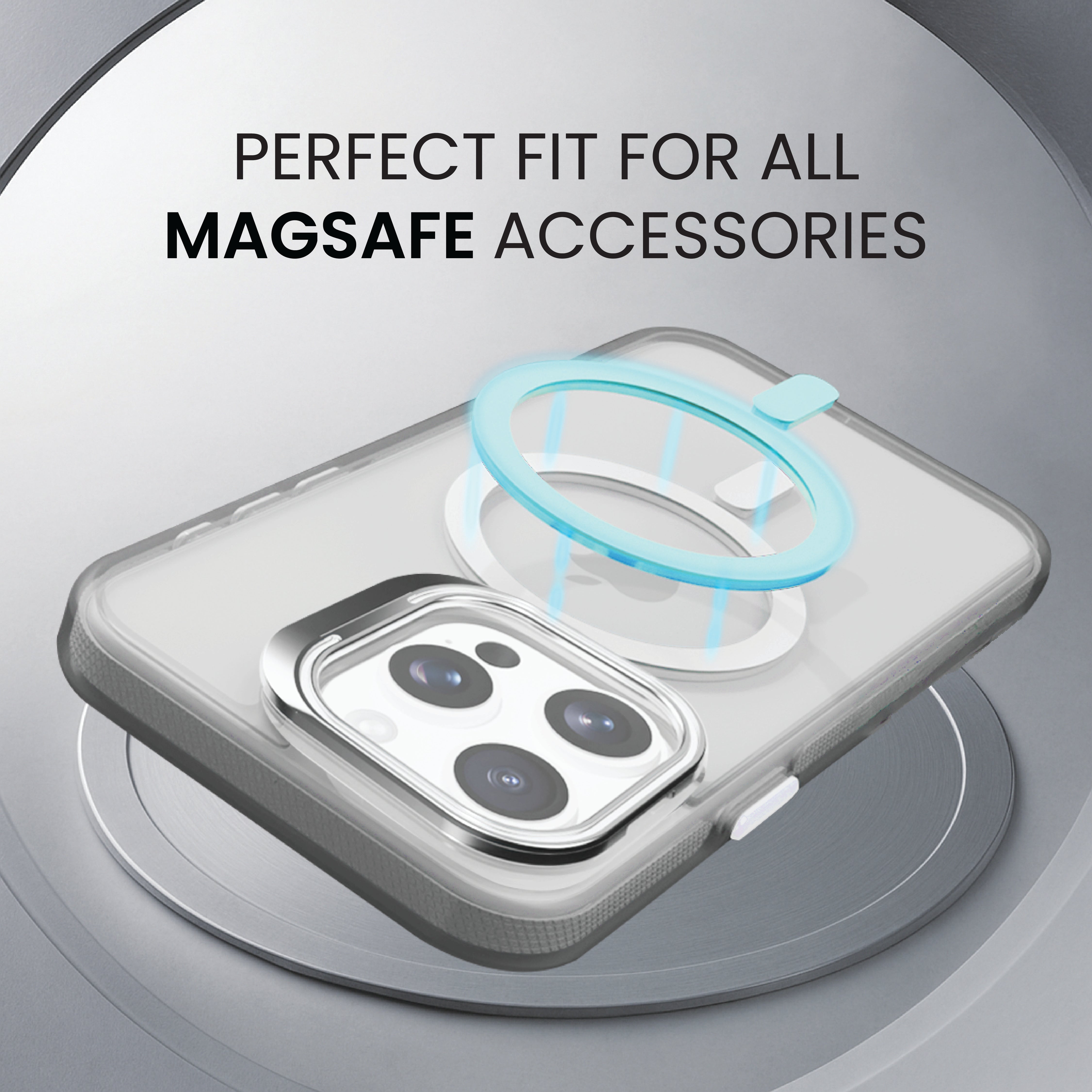 Basics - iPhone 15 Pro Cover - Clear Kickstand