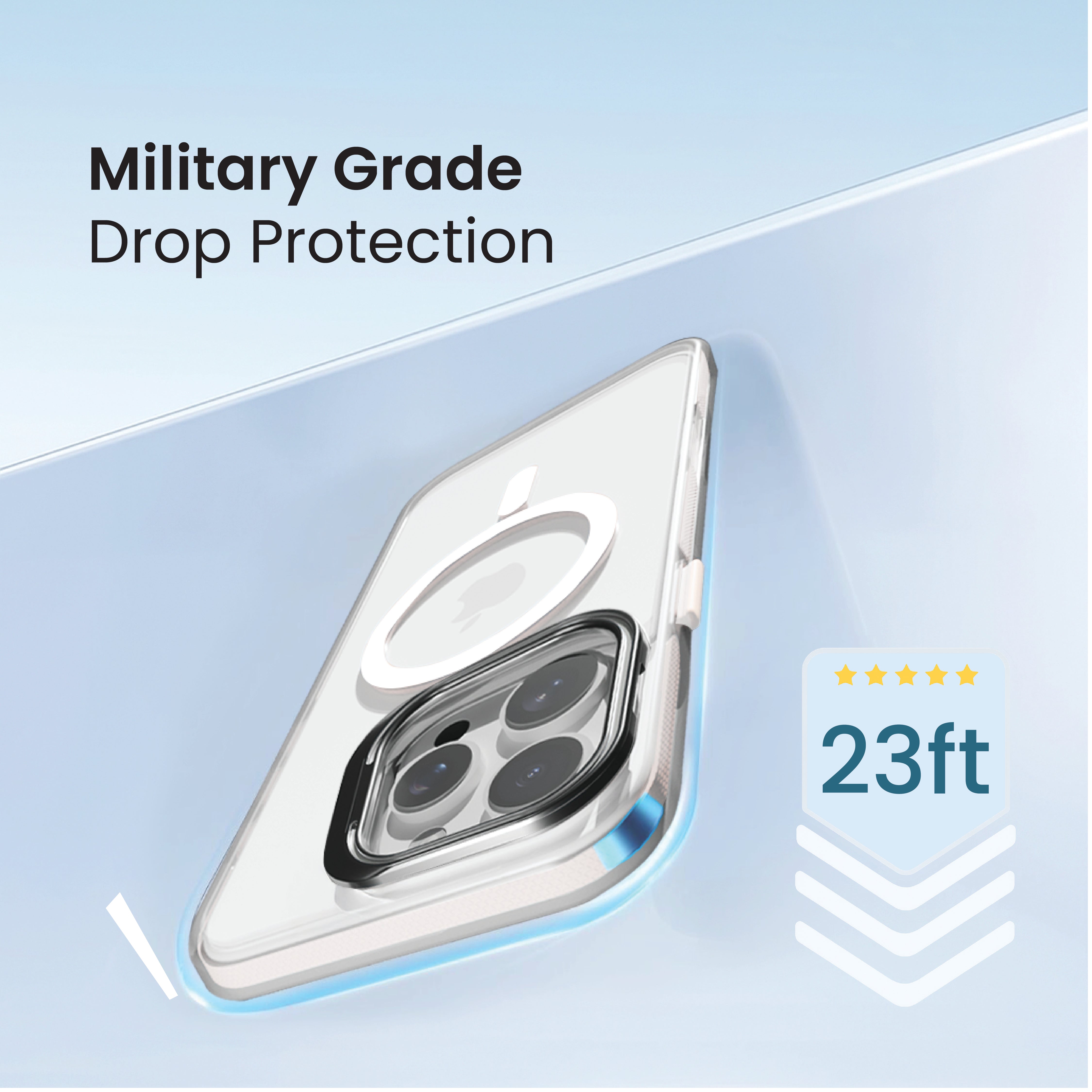 Basics - iPhone 15 Pro Cover - Clear Kickstand