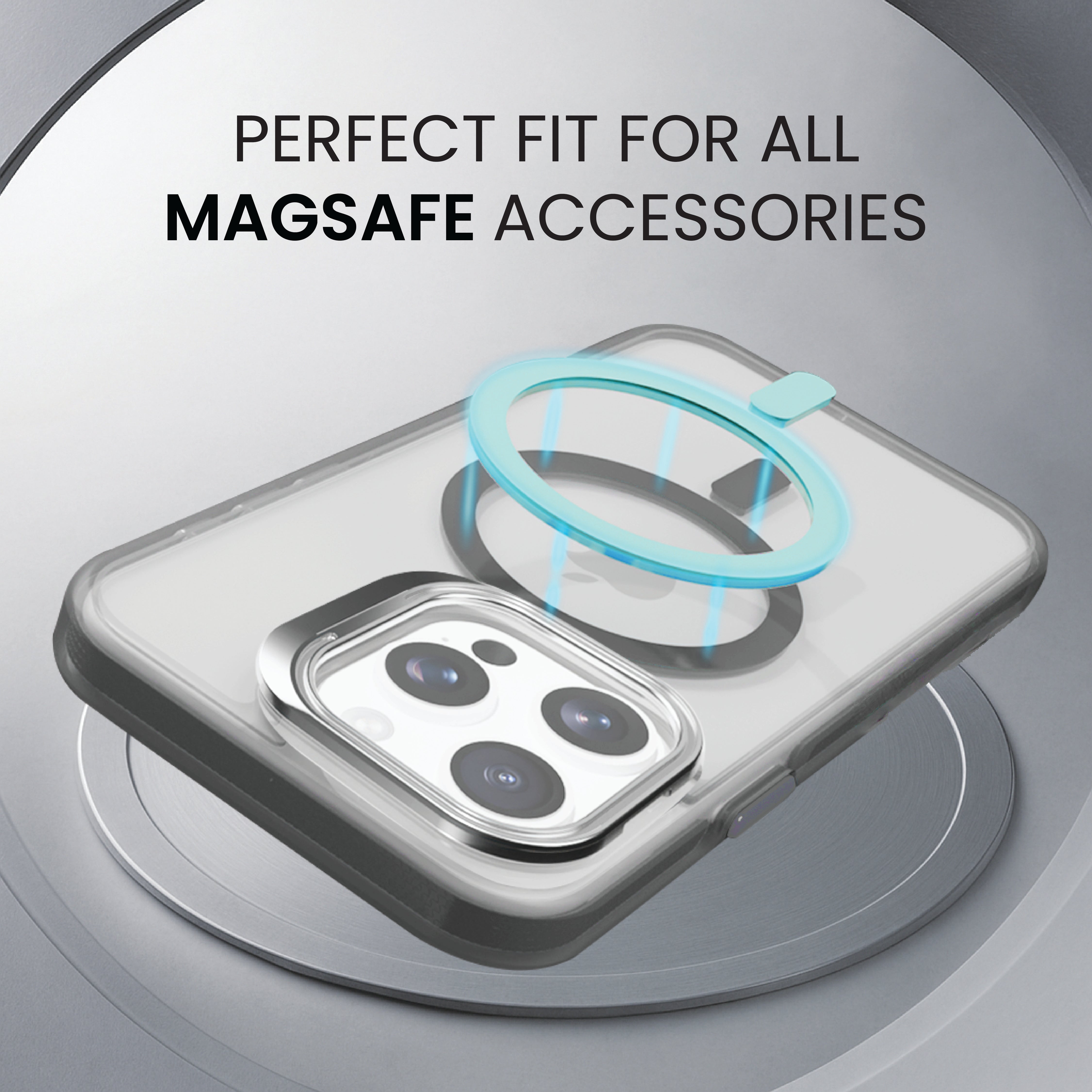 Basics - iPhone 15 Pro Cover - Clear Kickstand