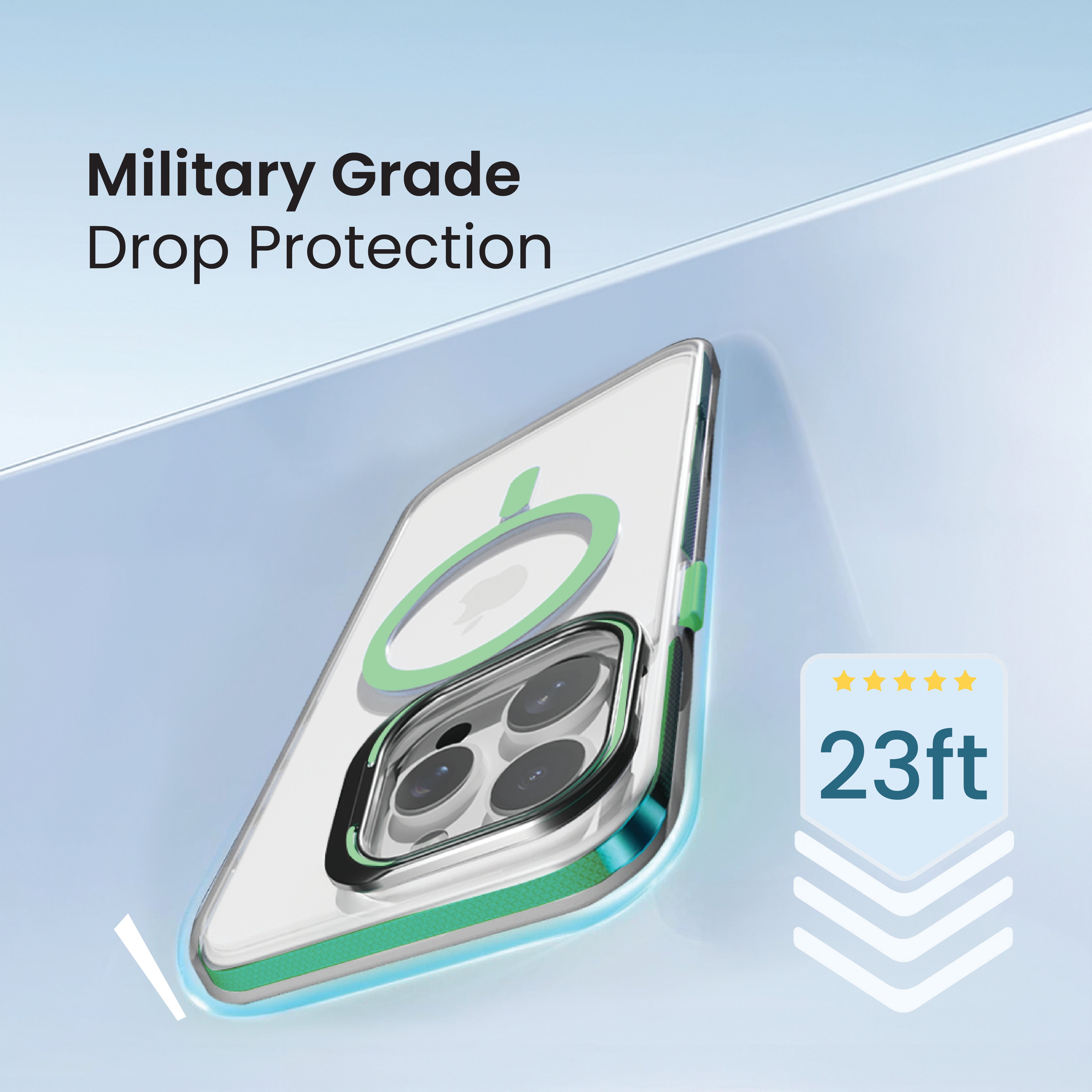 Basics - iPhone 15 Pro Cover - Clear Kickstand