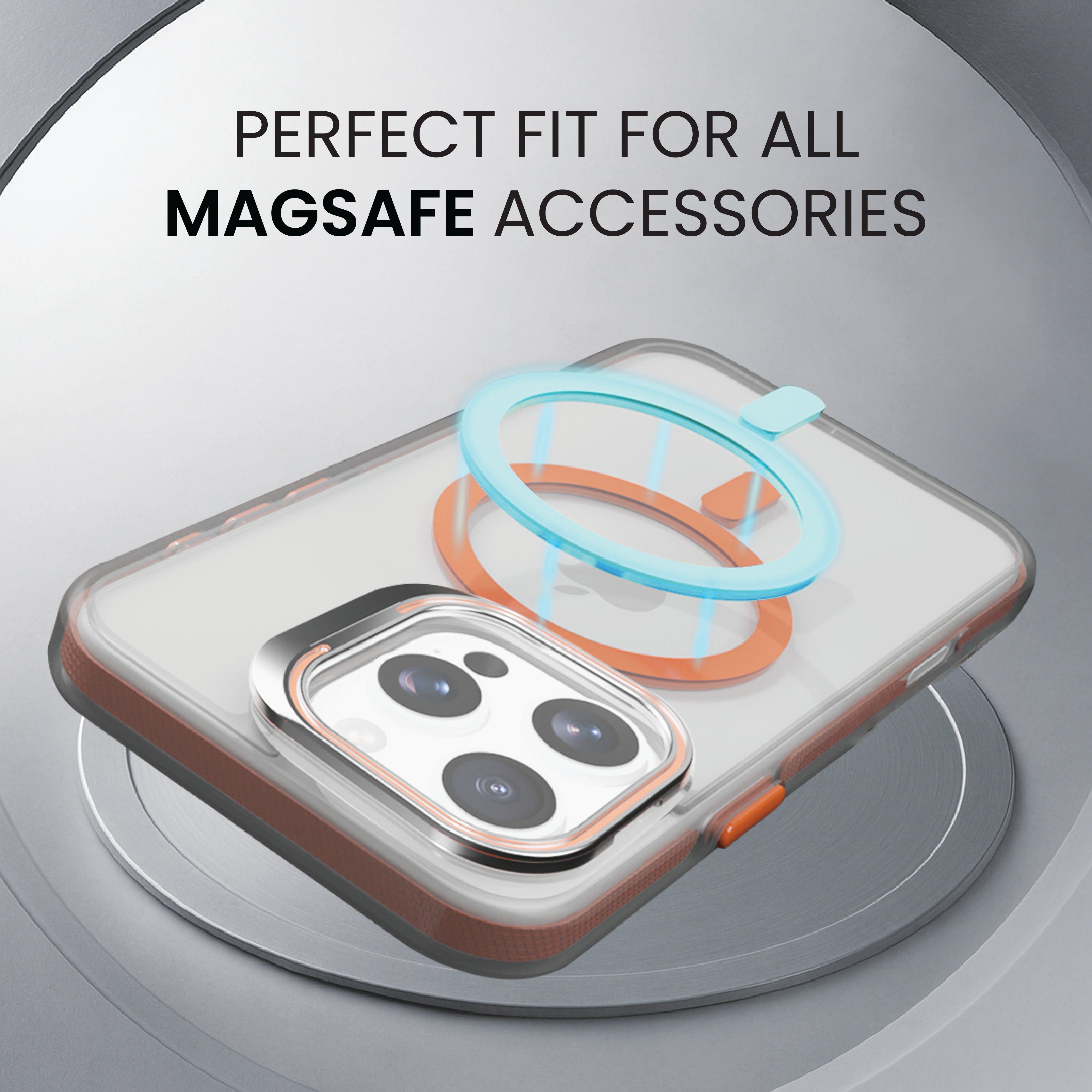 Basics - iPhone 15 Pro Max Cover - Clear Kickstand