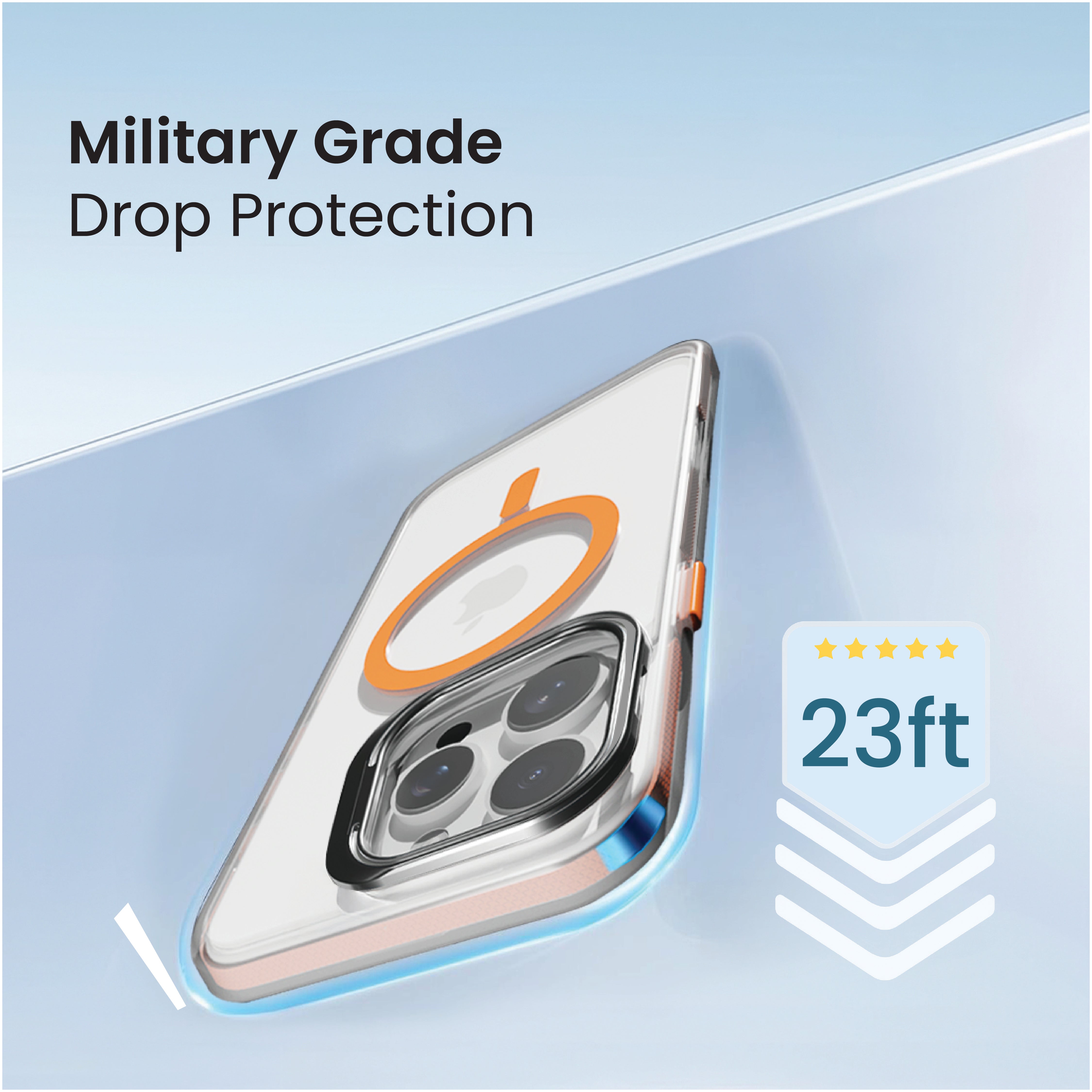 Basics - iPhone 15 Pro Cover - Clear Kickstand