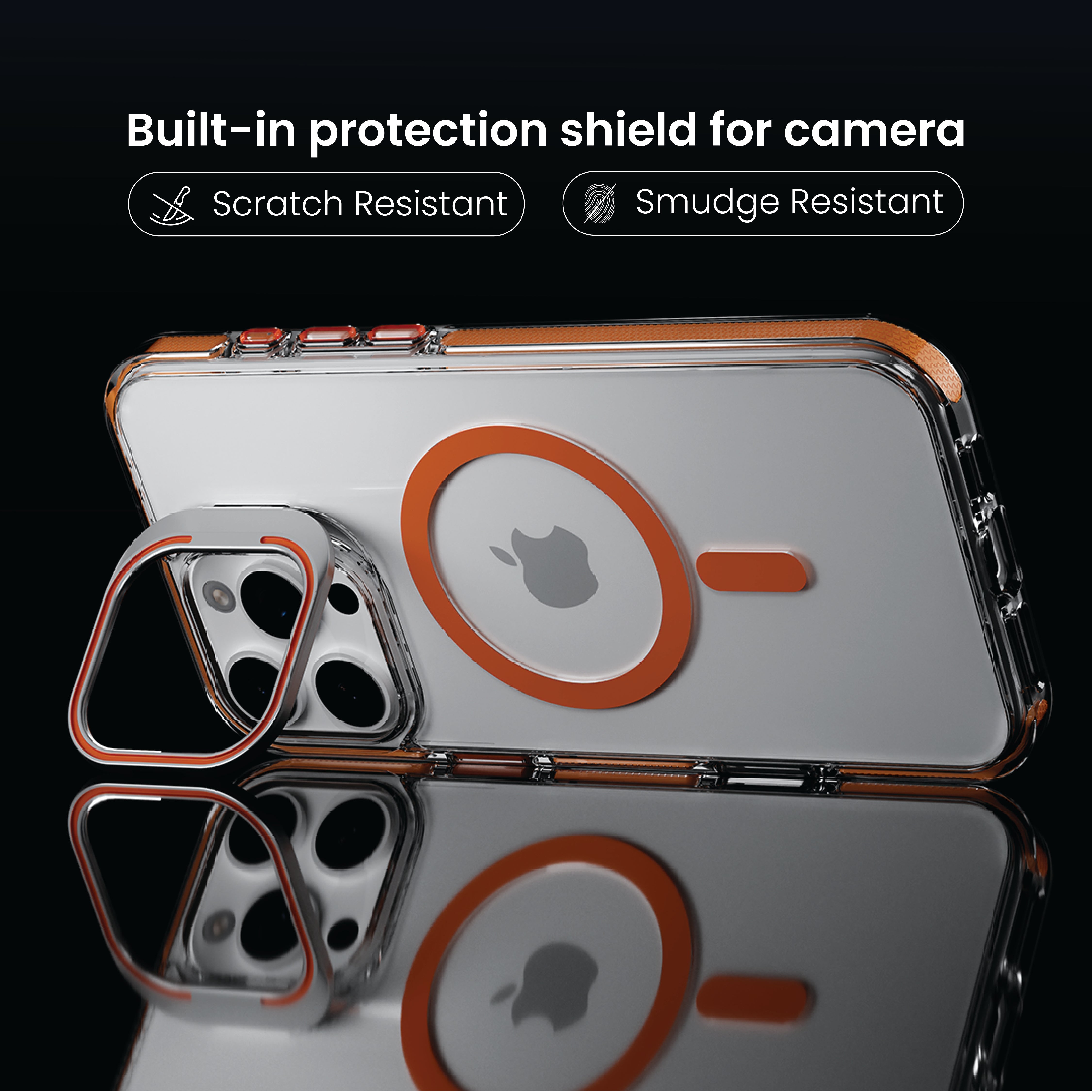 Basics - iPhone 15 Pro Max Cover - Clear Kickstand