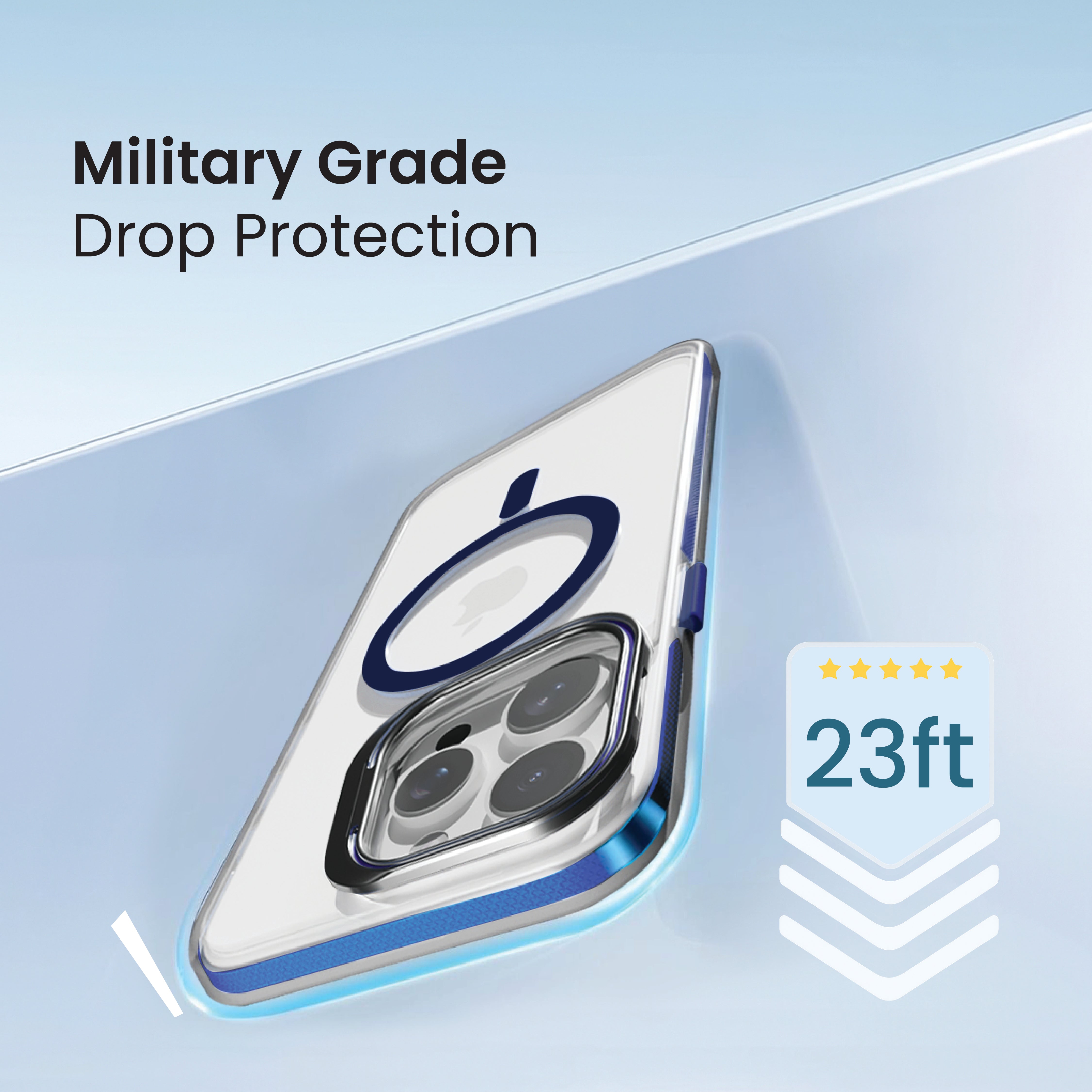 Basics - iPhone 15 Pro Cover - Clear Kickstand