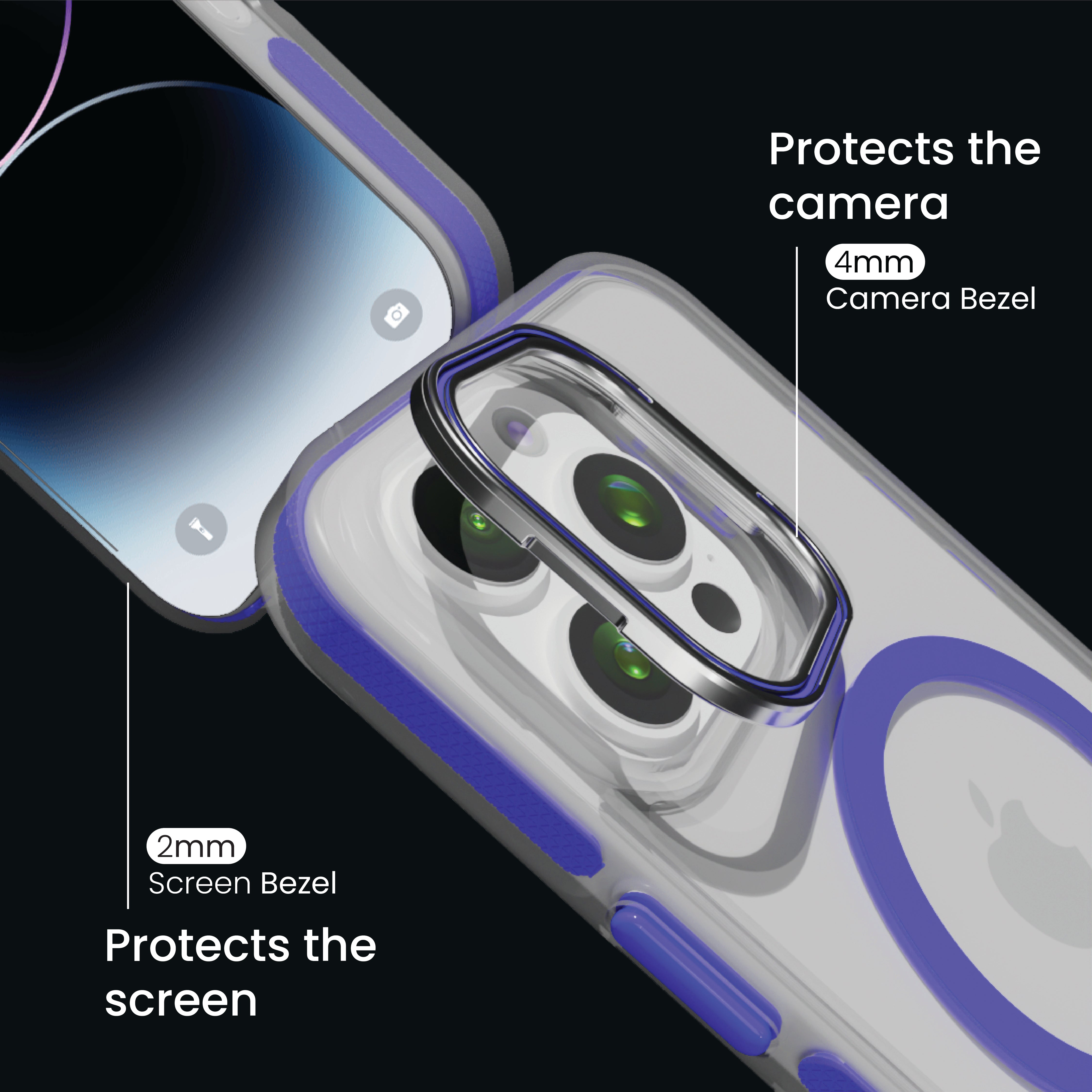 Basics - iPhone 15 Pro Cover - Clear Kickstand