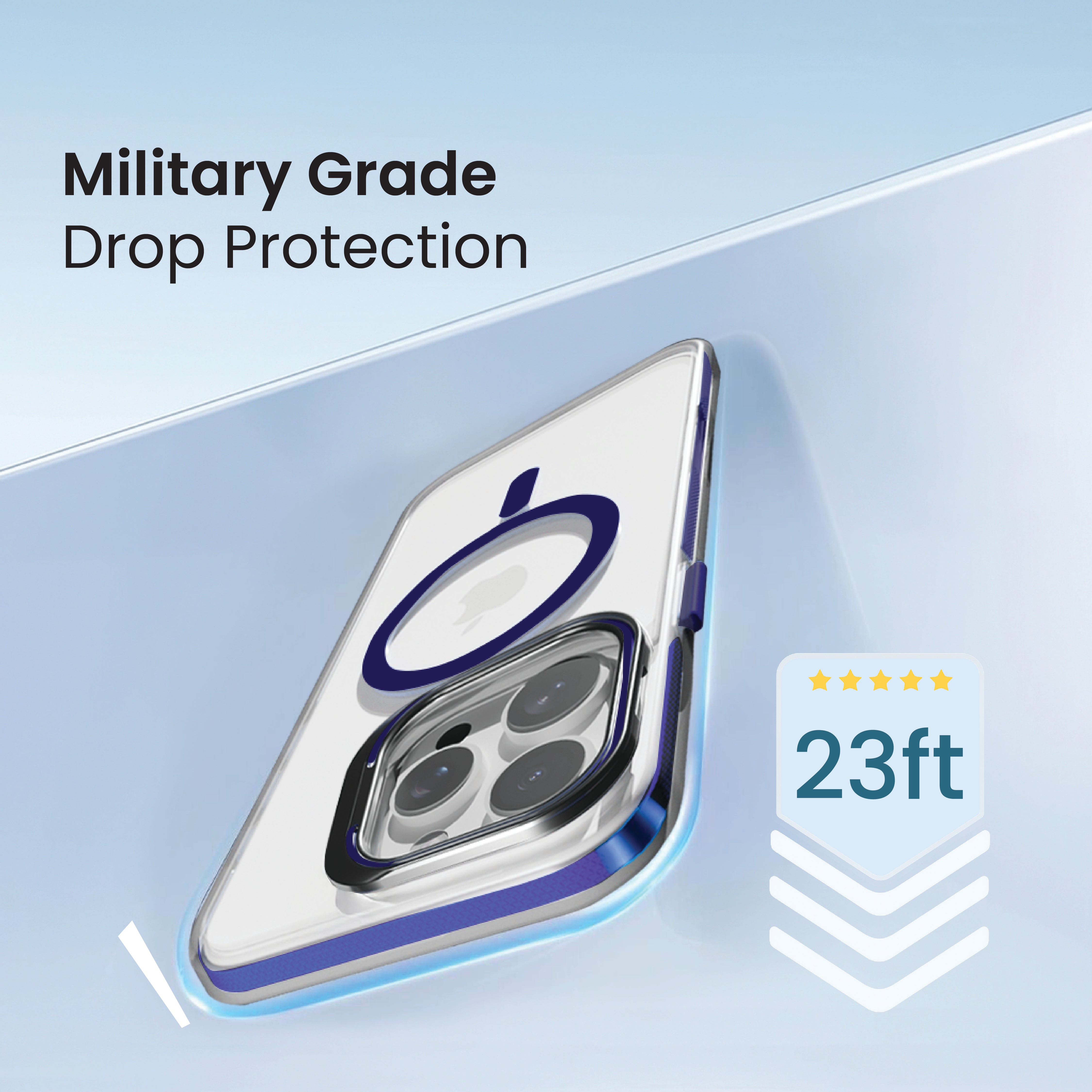 Basics - iPhone 15 Pro Cover - Clear Kickstand