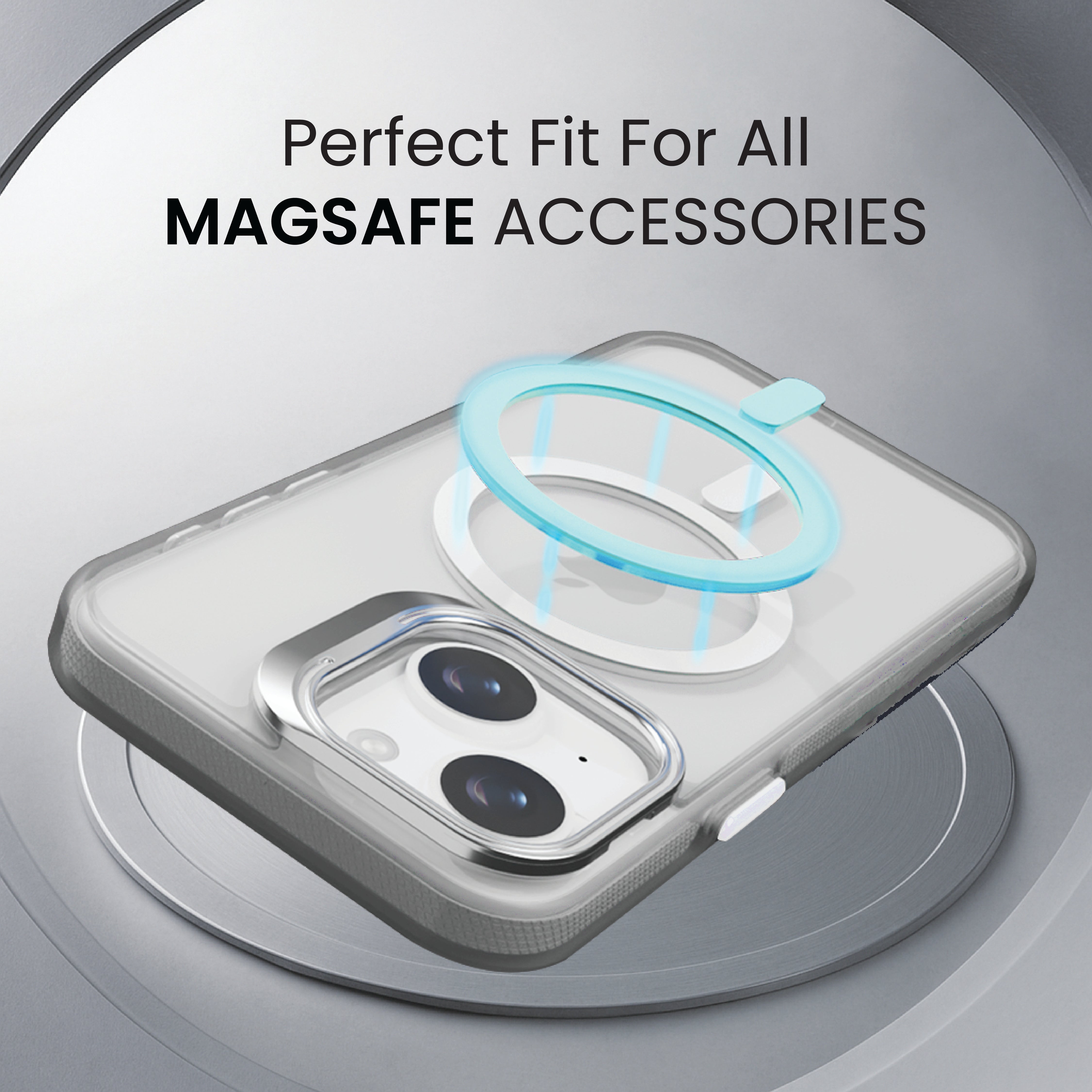 Basics - iPhone 15 Plus Cover - Clear Kickstand