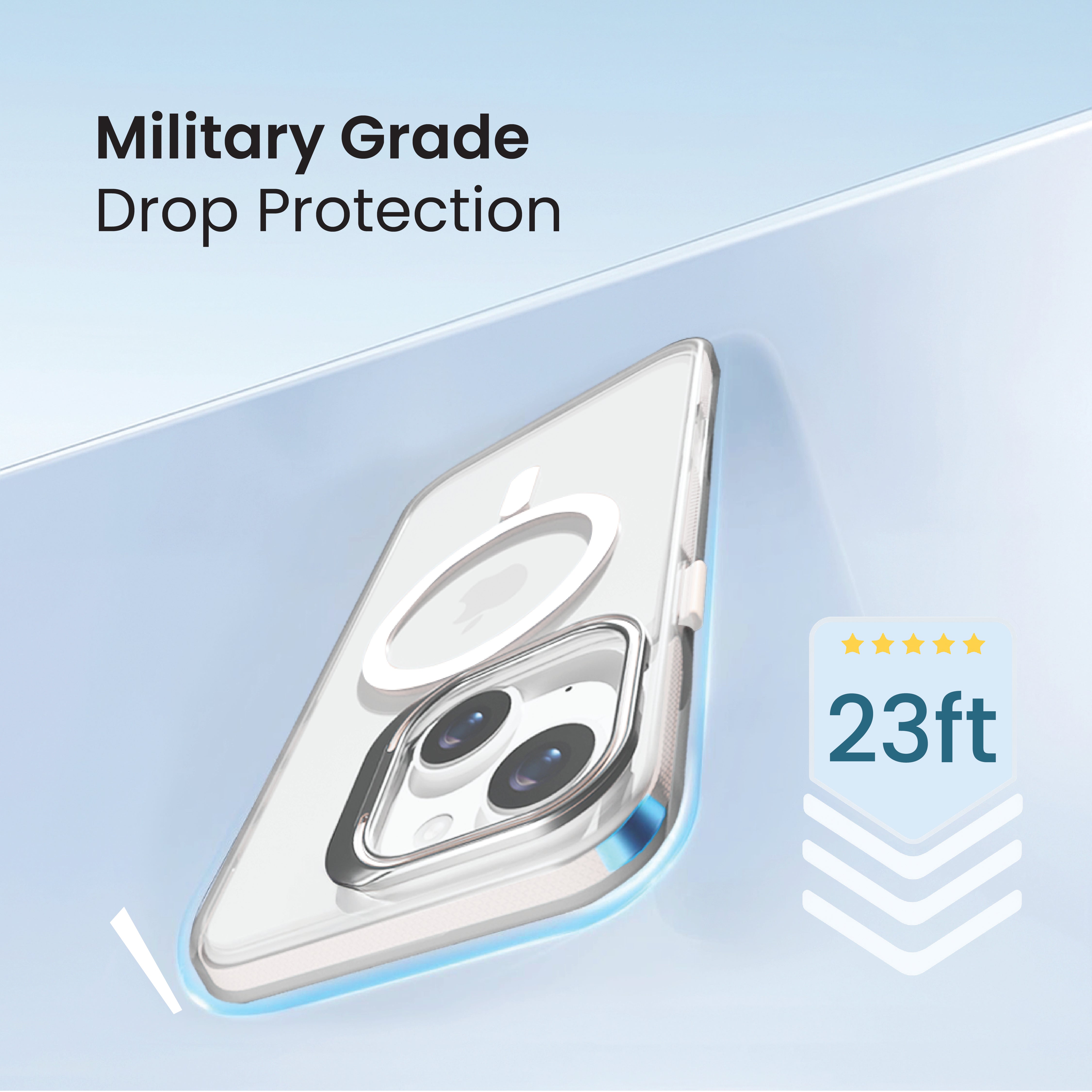 Basics - iPhone 15 Plus Cover - Clear Kickstand