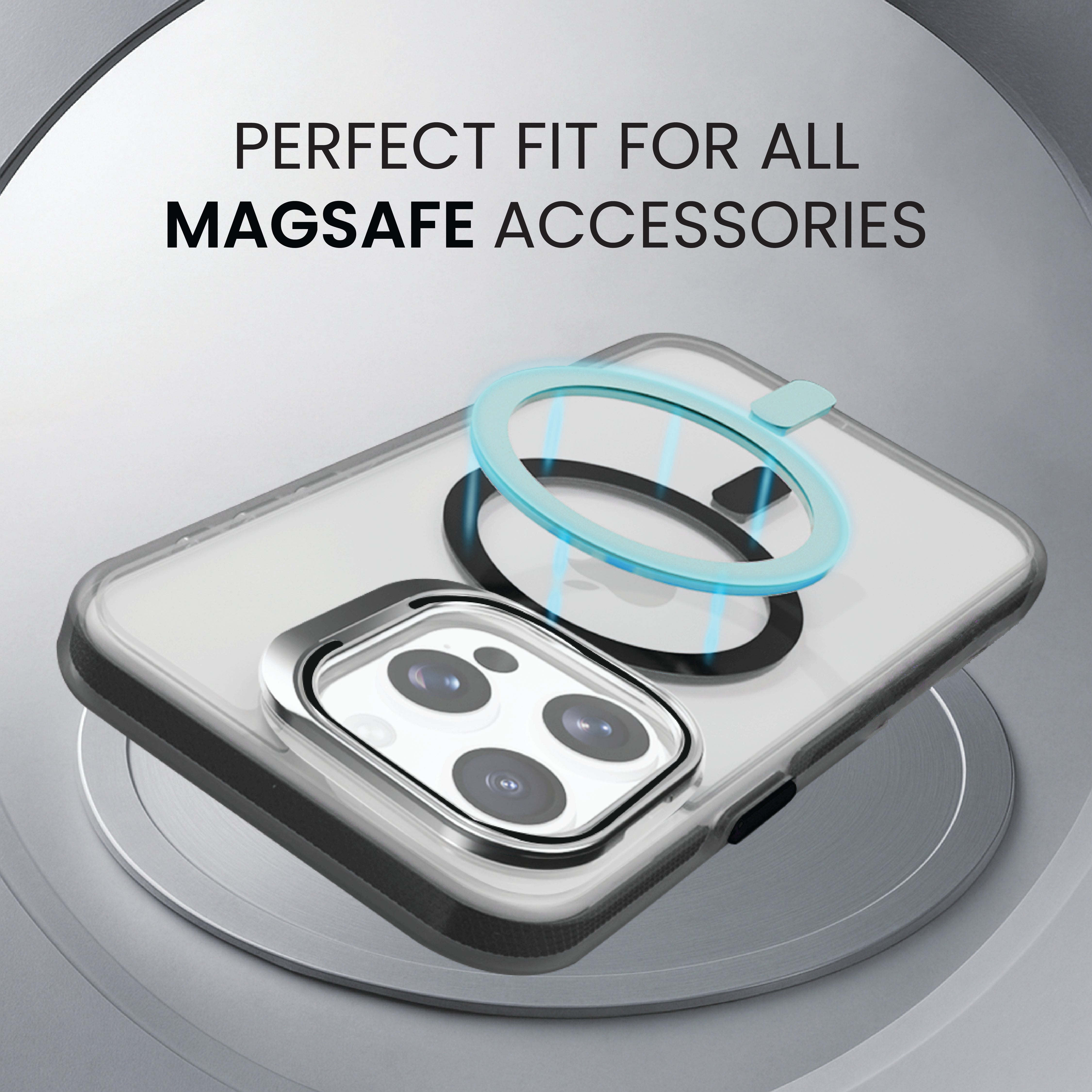 Basics - iPhone 15 Pro Max Cover - Clear Kickstand