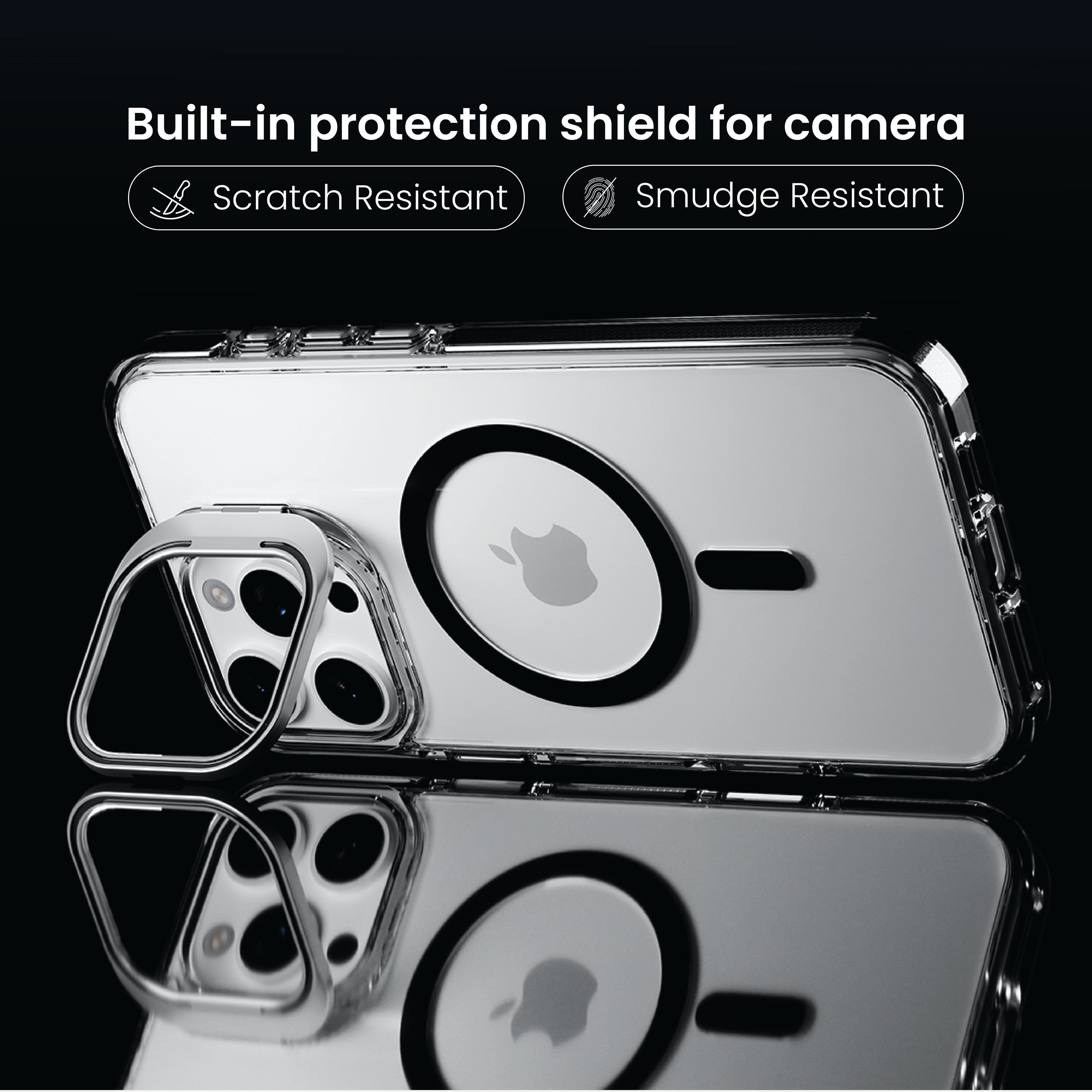 Basics - iPhone 15 Pro Cover - Clear Kickstand