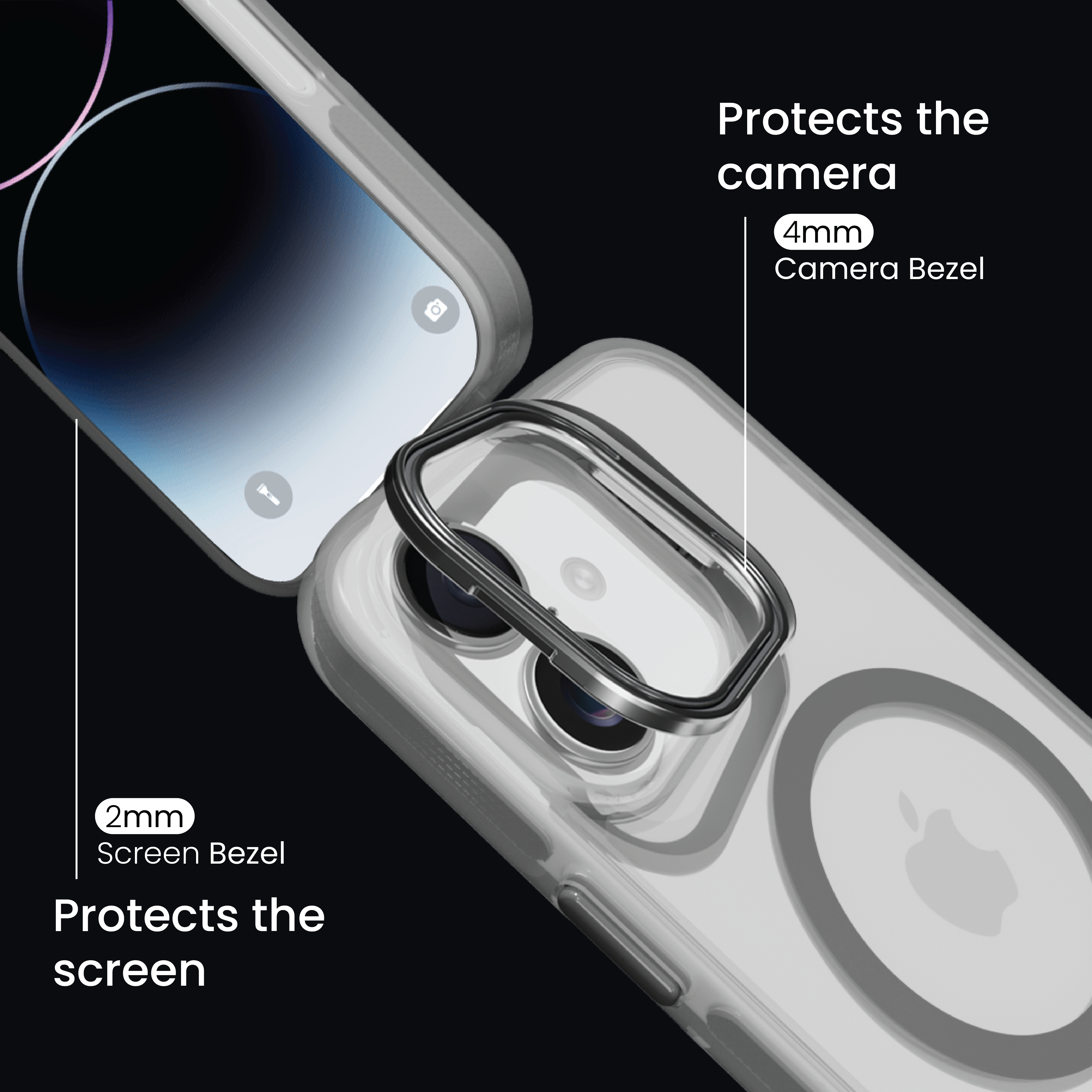 Basics - iPhone 16 Cover - Clear Kickstand