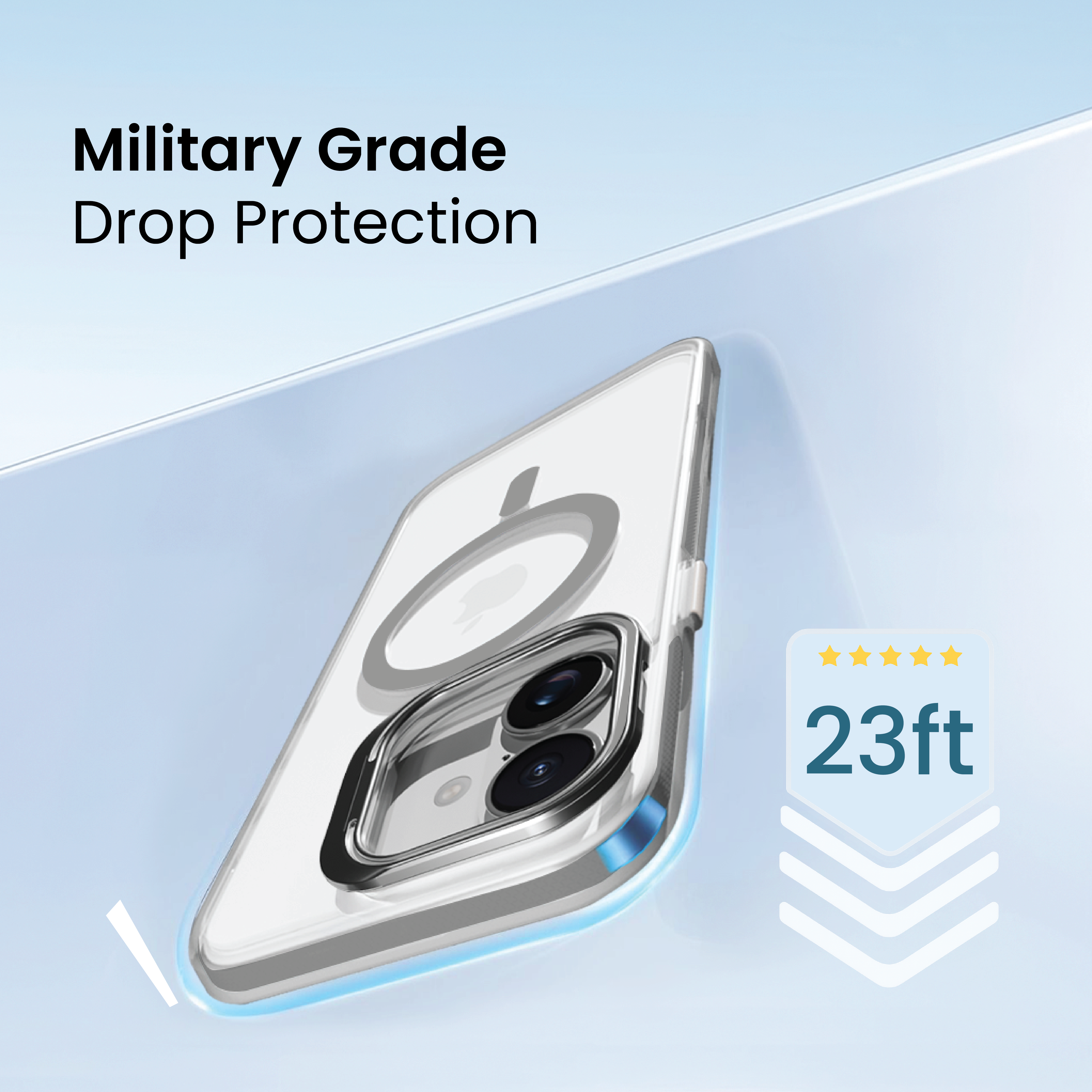 Basics - iPhone 16 Plus Cover - Clear Kickstand