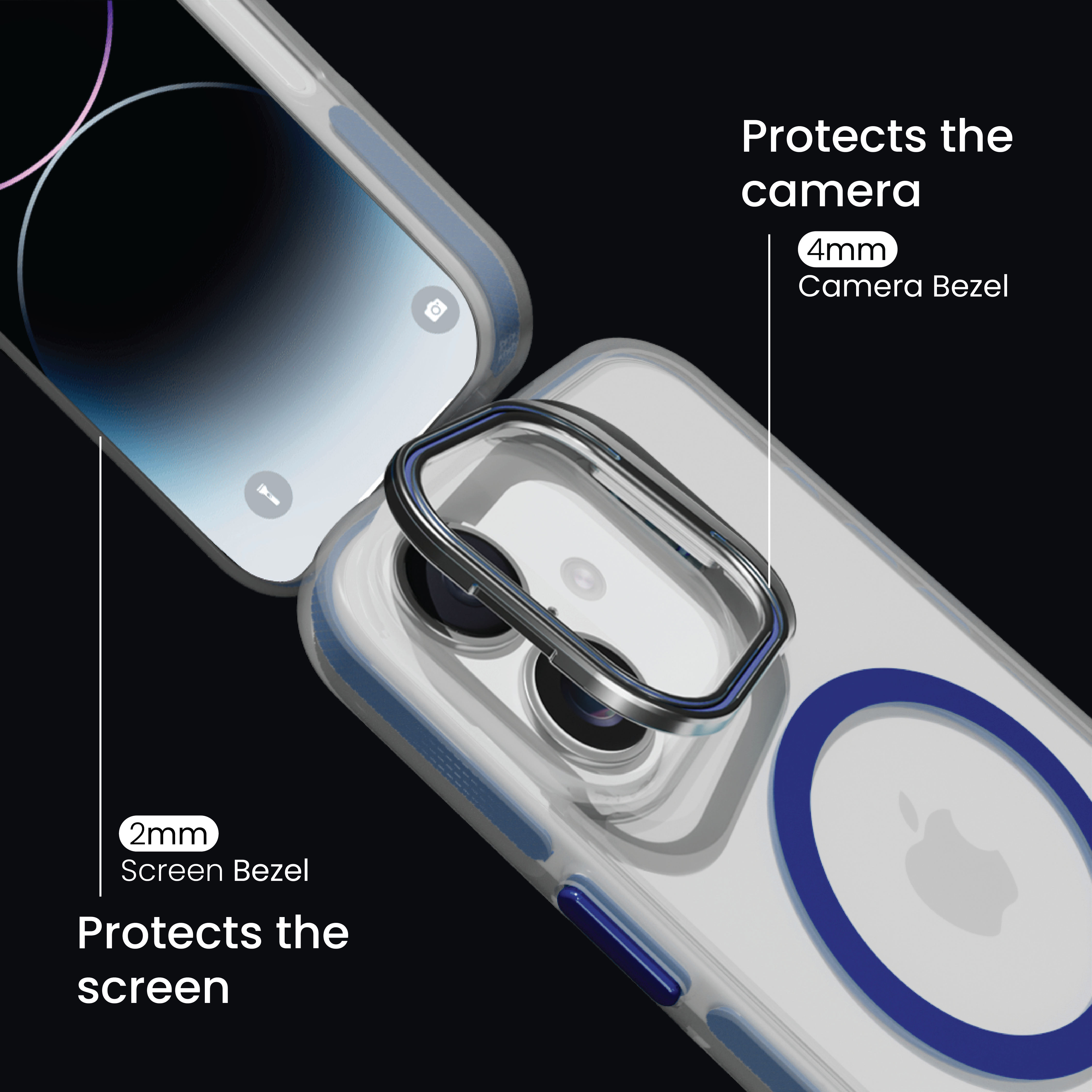 Basics - iPhone 16 Plus Cover - Clear Kickstand