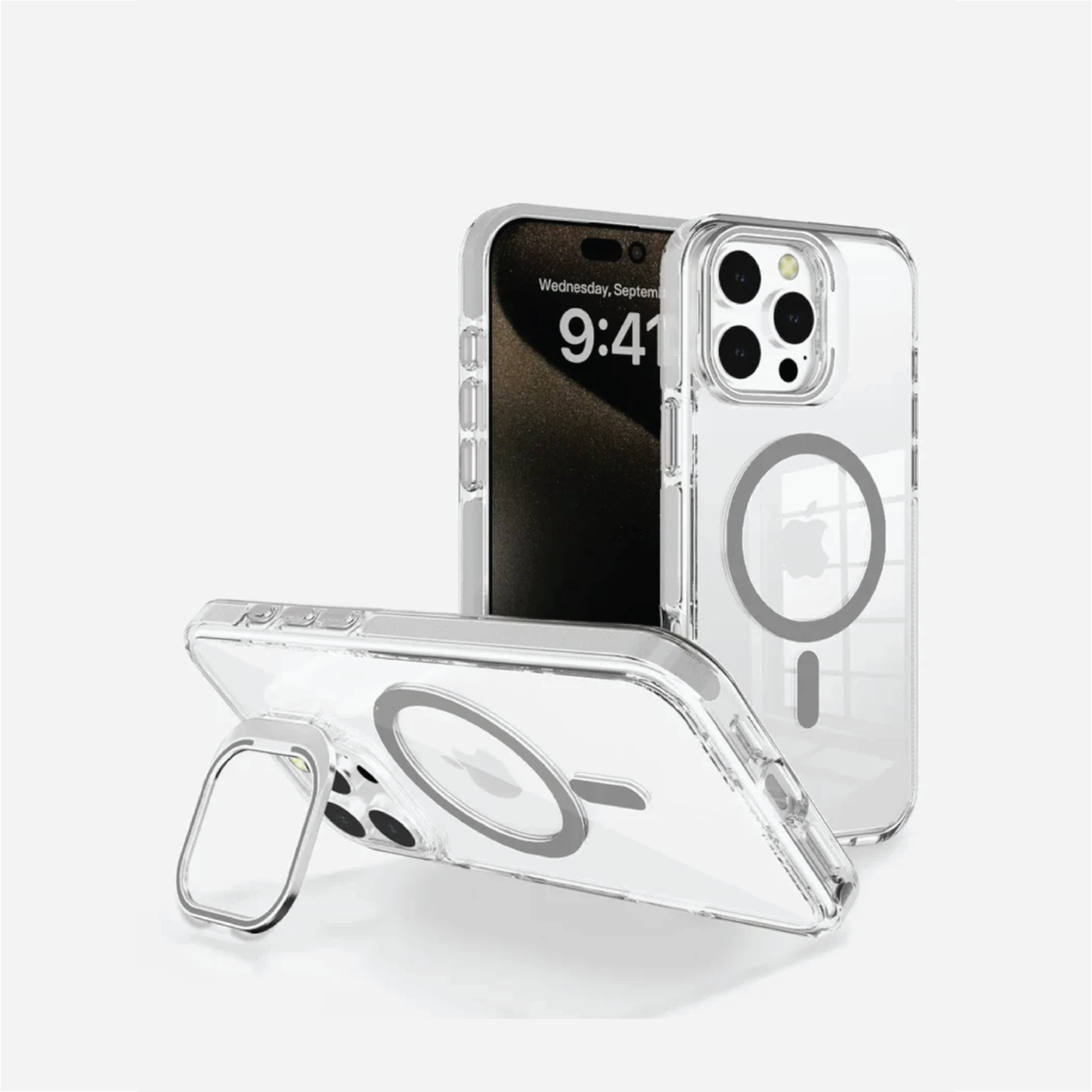 Basics - iPhone 16 Pro Max Cover - Clear Kickstand