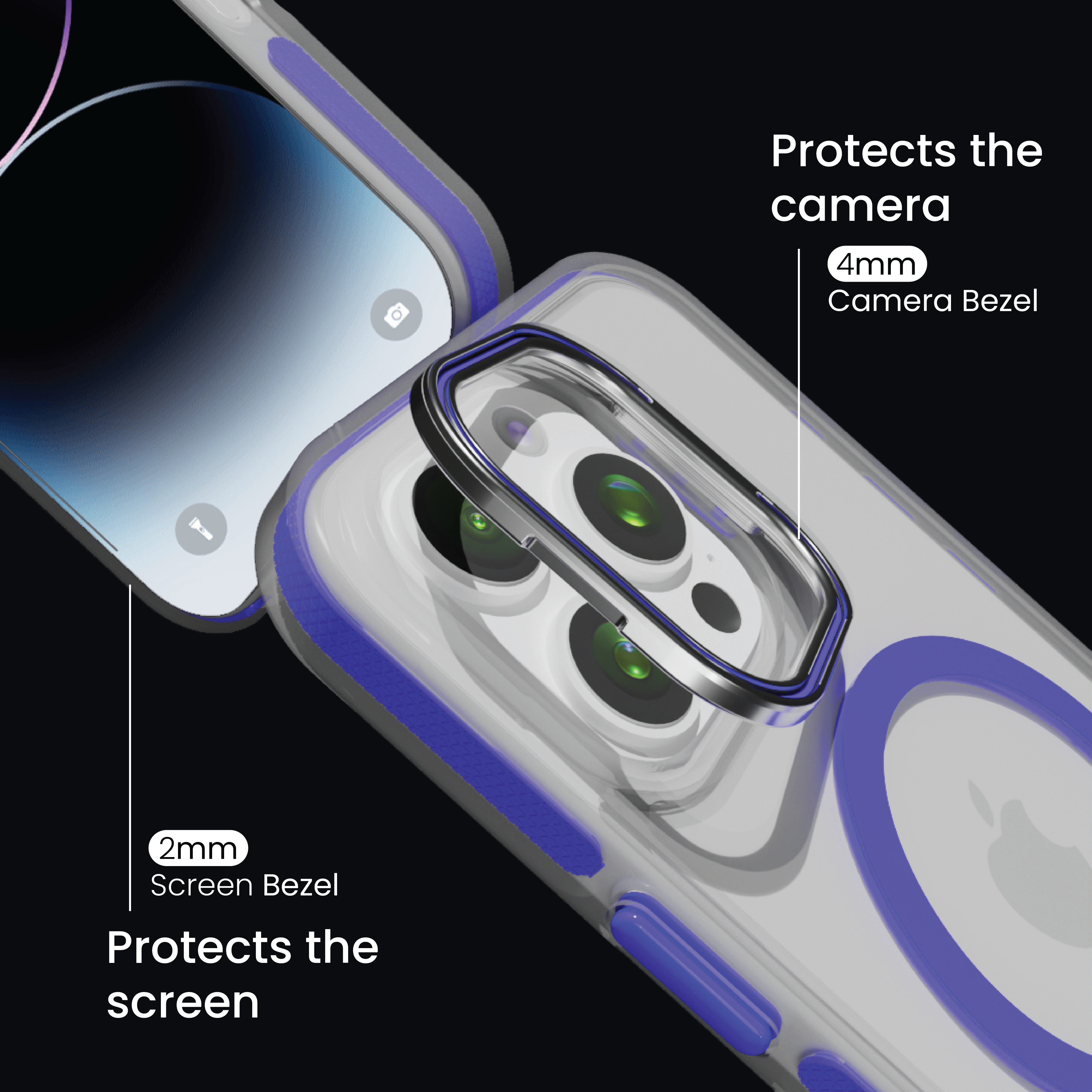 Basics - iPhone 16 Pro Max Cover - Clear Kickstand