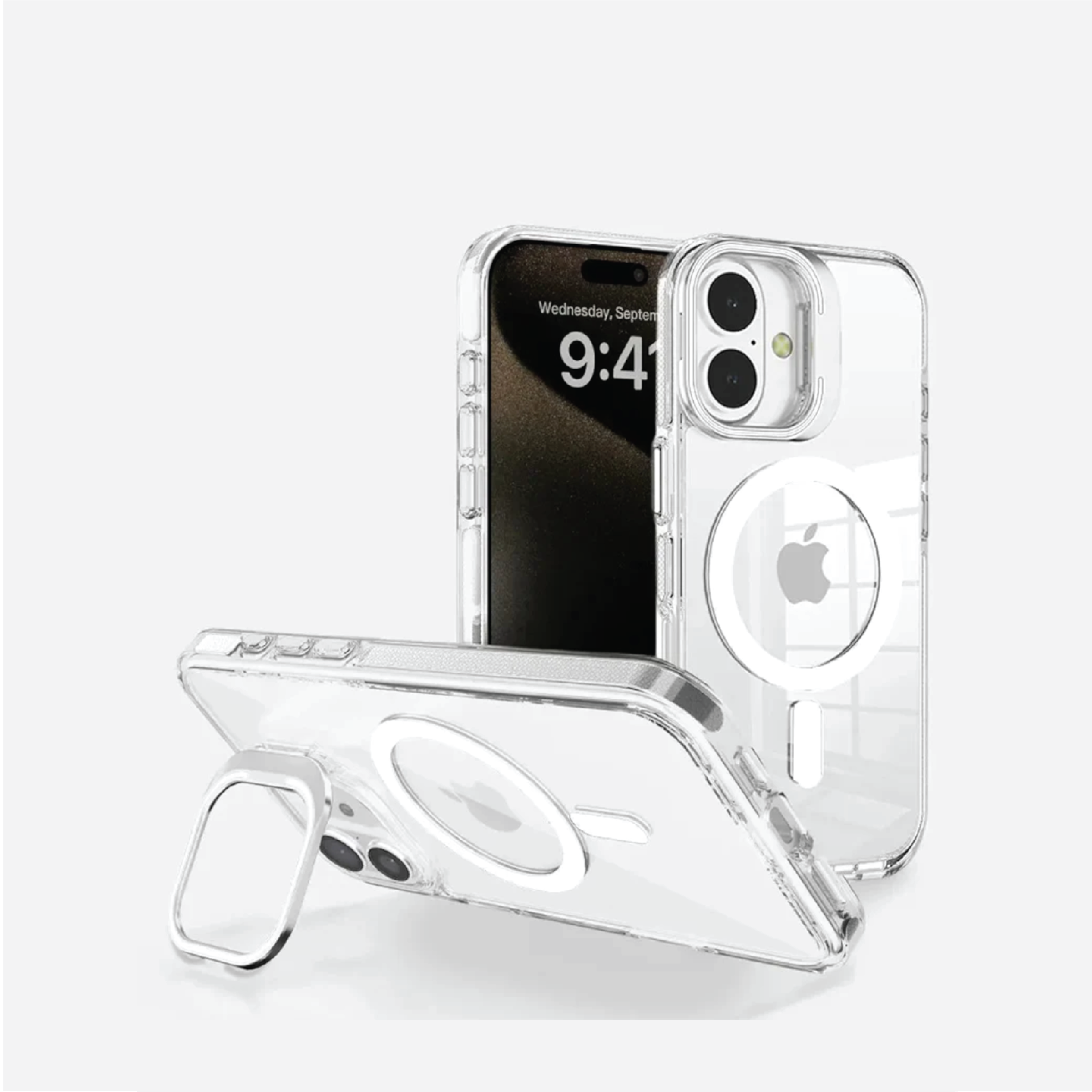 Basics iPhone 16 Cover Clear Kickstand Buy iPhone 16 Cover