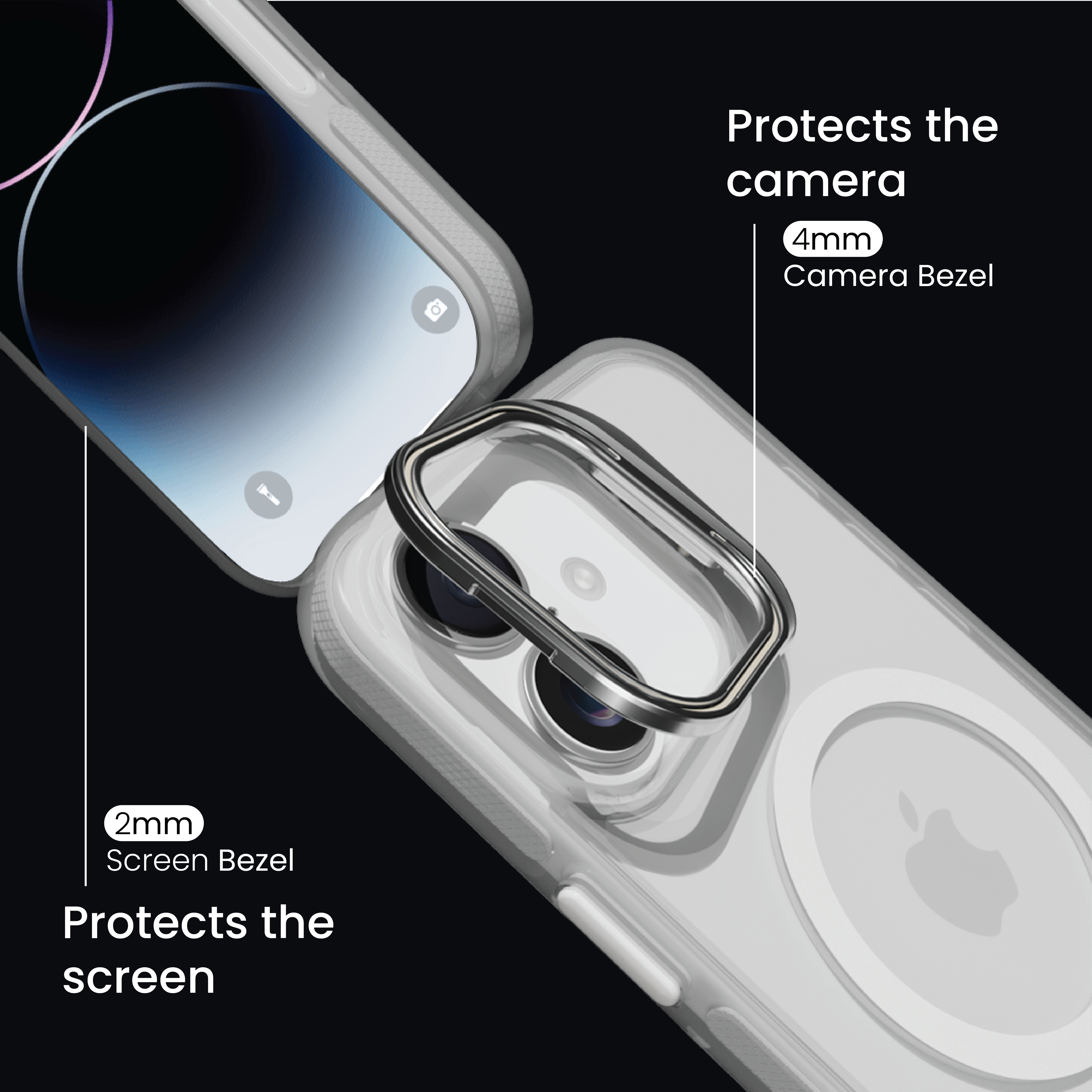 Basics - iPhone 16 Cover - Clear Kickstand