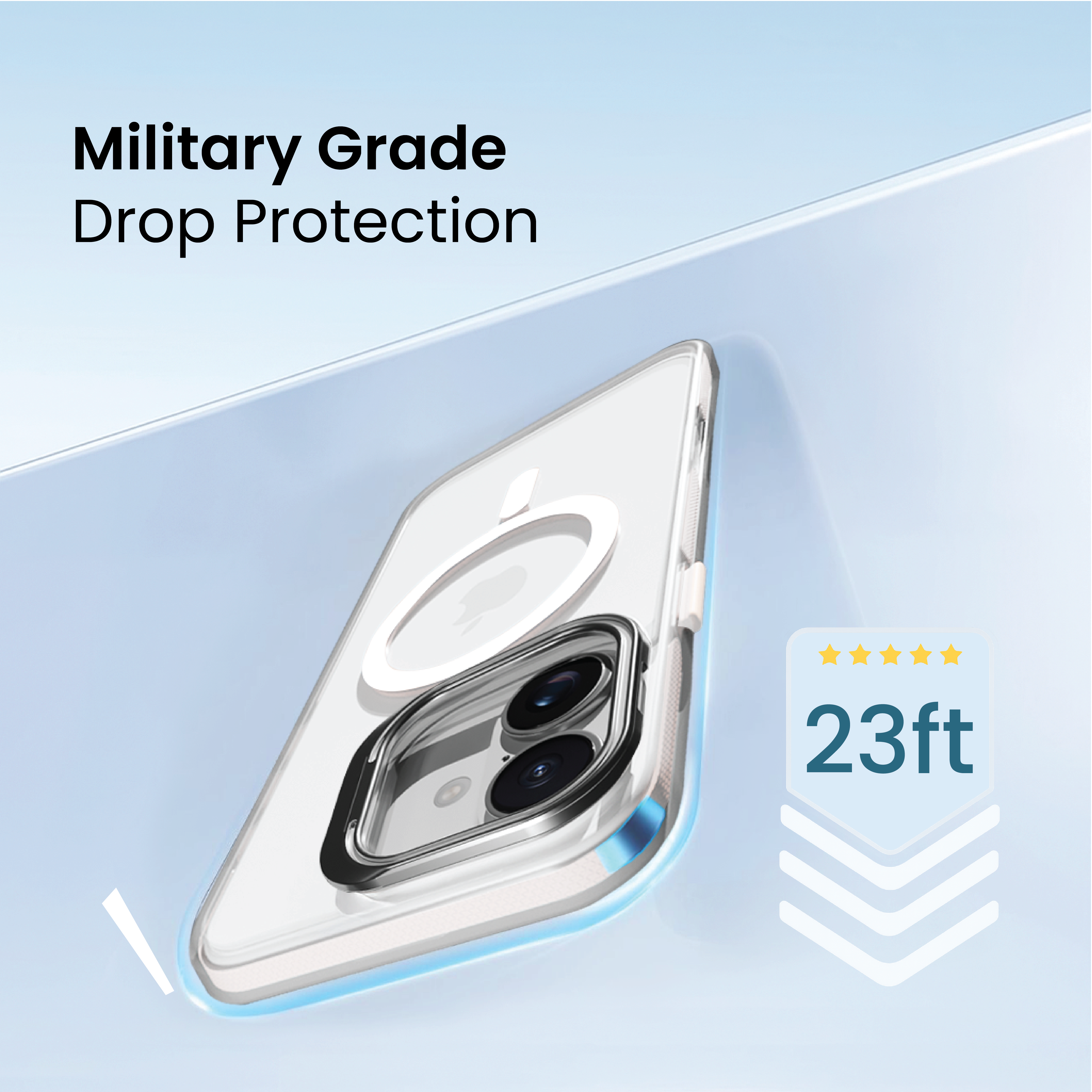 Basics - iPhone 16 Cover - Clear Kickstand