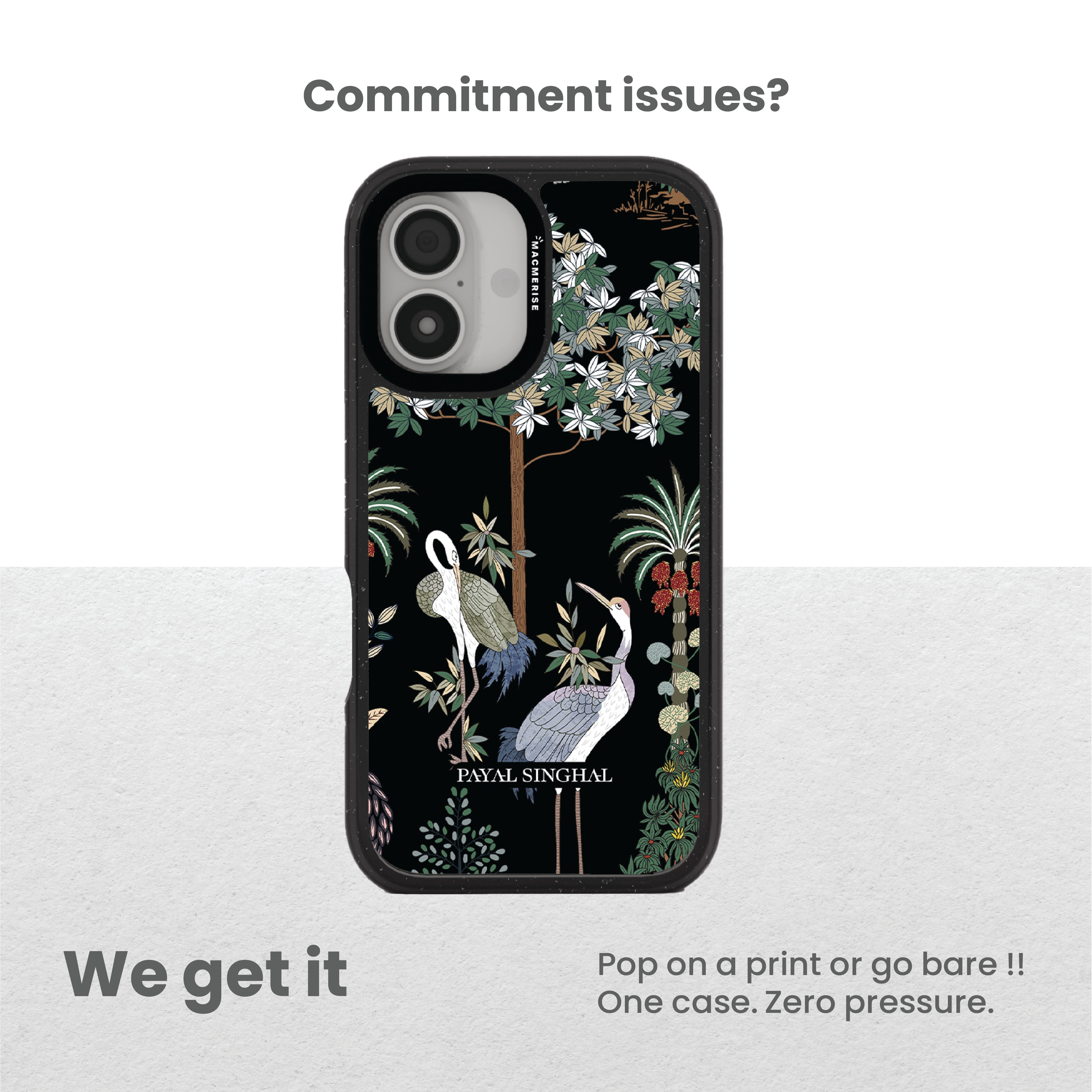 Payal Singhal Black Crane - iPhone 14 Plus Cover - Situationship