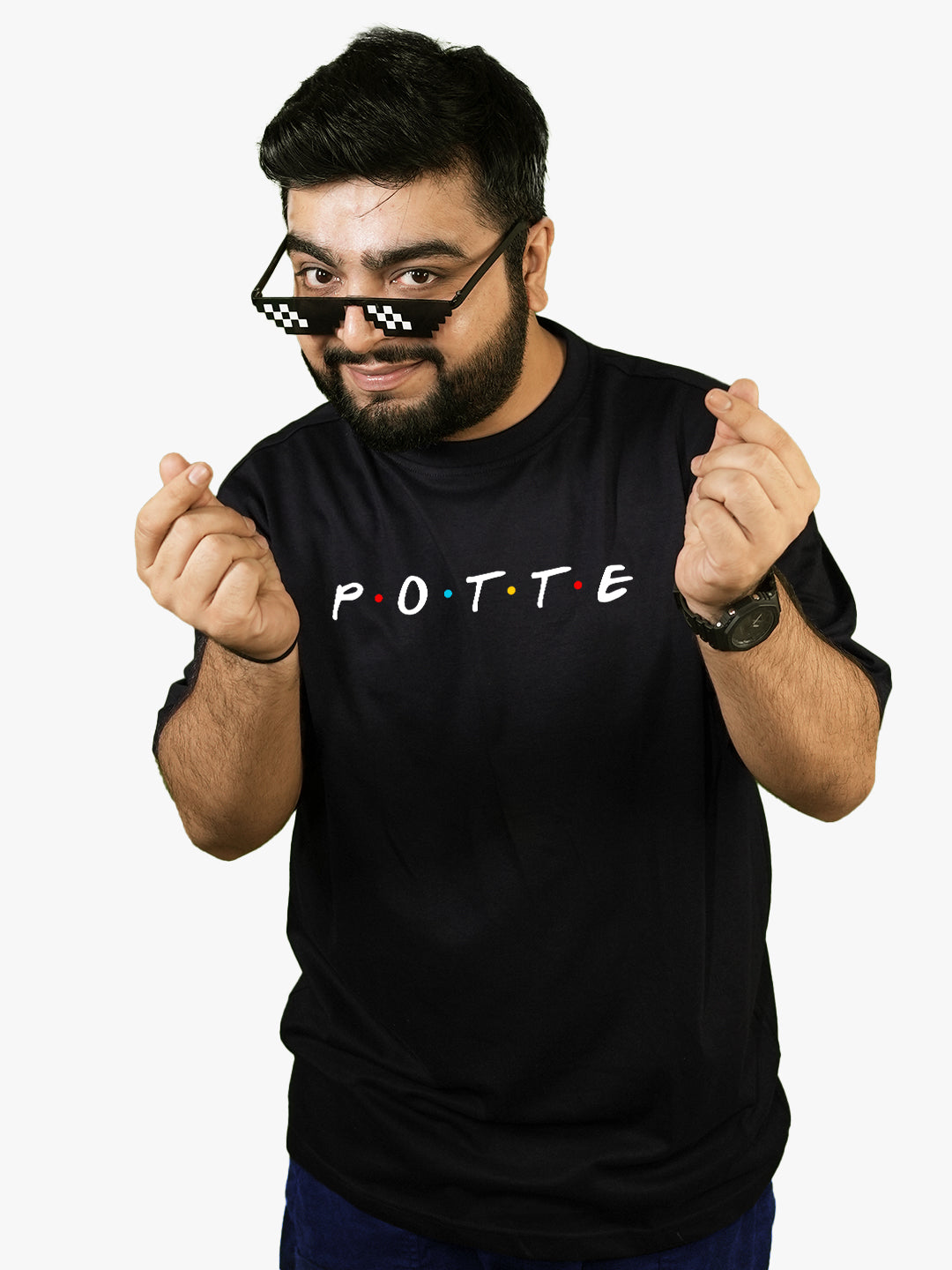 Potte - Mens Oversized T-Shirt Black