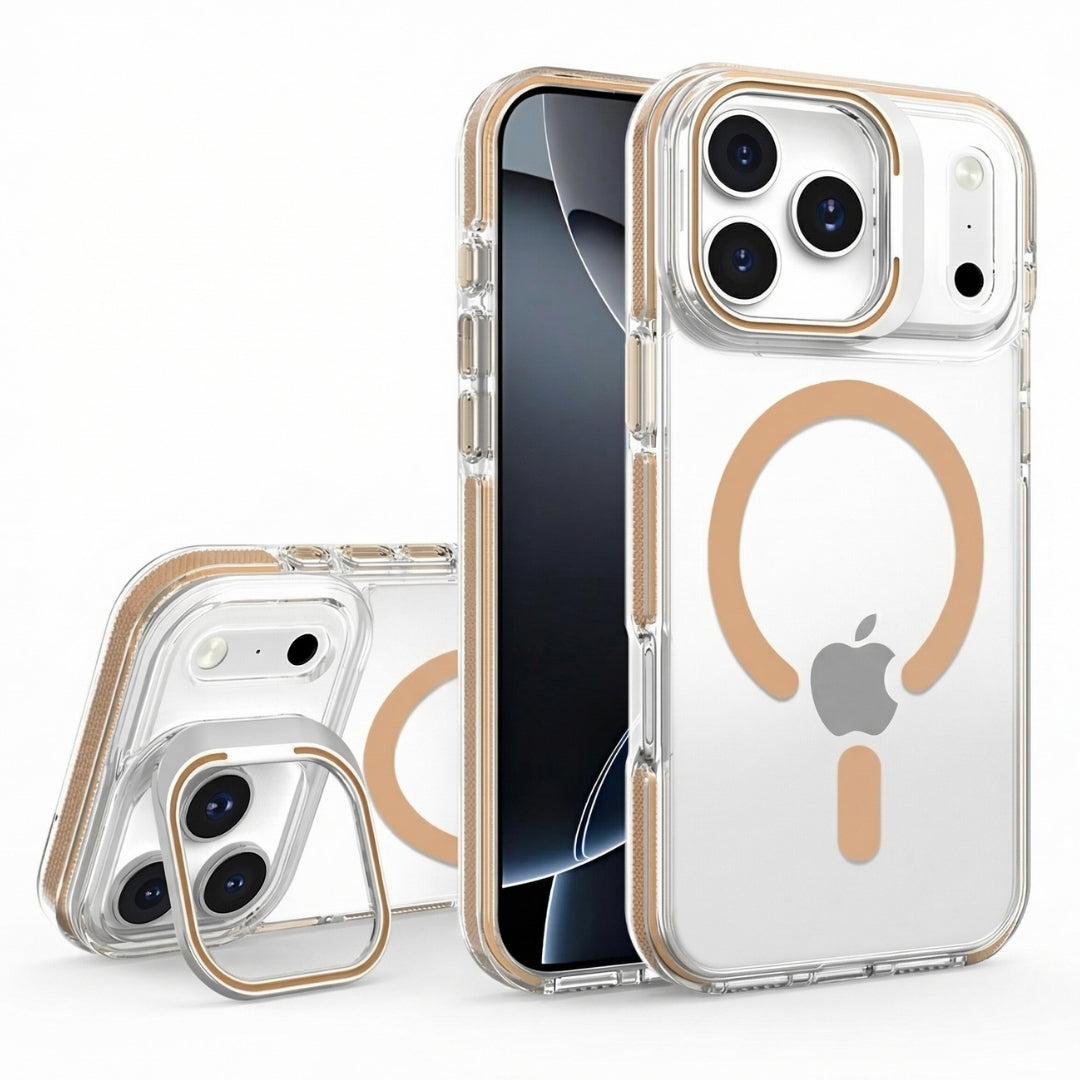 Clear Kickstand iPhone Case for iPhone 17 Pro Max Brown | Macmerise