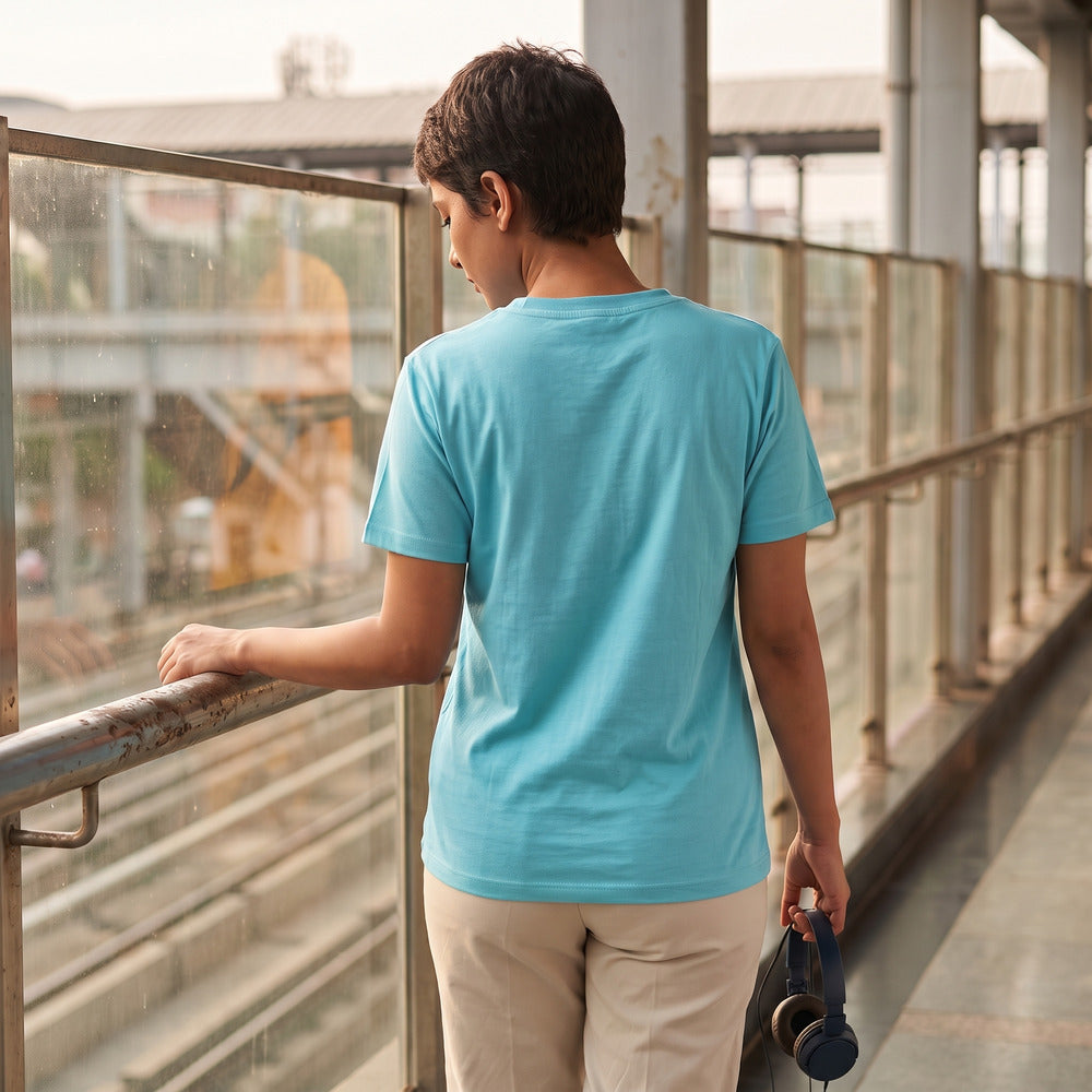 Classic Mint Blue Unisex T-Shirt - detail view | Macmerise
