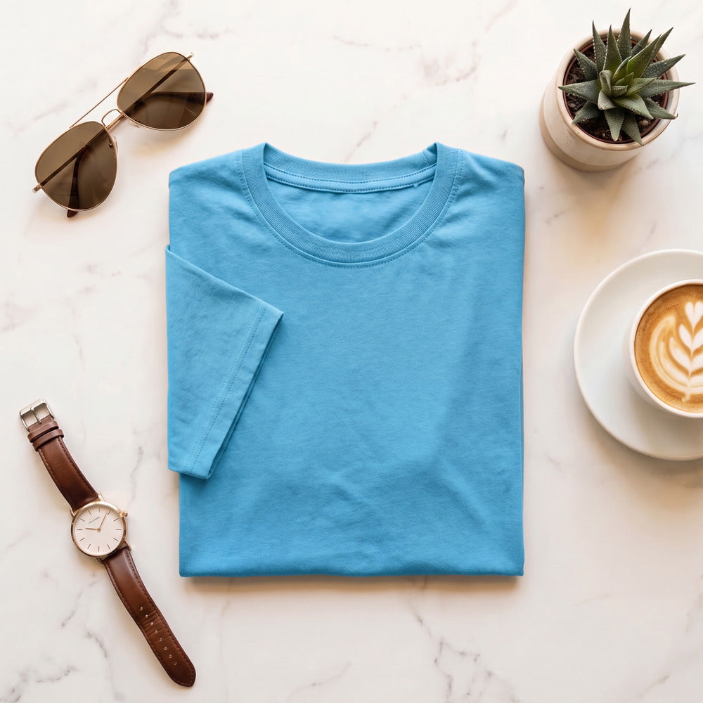 Classic Mint Blue Unisex T-Shirt - detail view | Macmerise