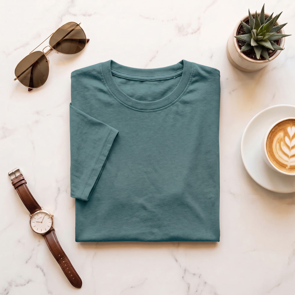 Classic Sapphire Blue Unisex T-Shirt - detail view | Macmerise