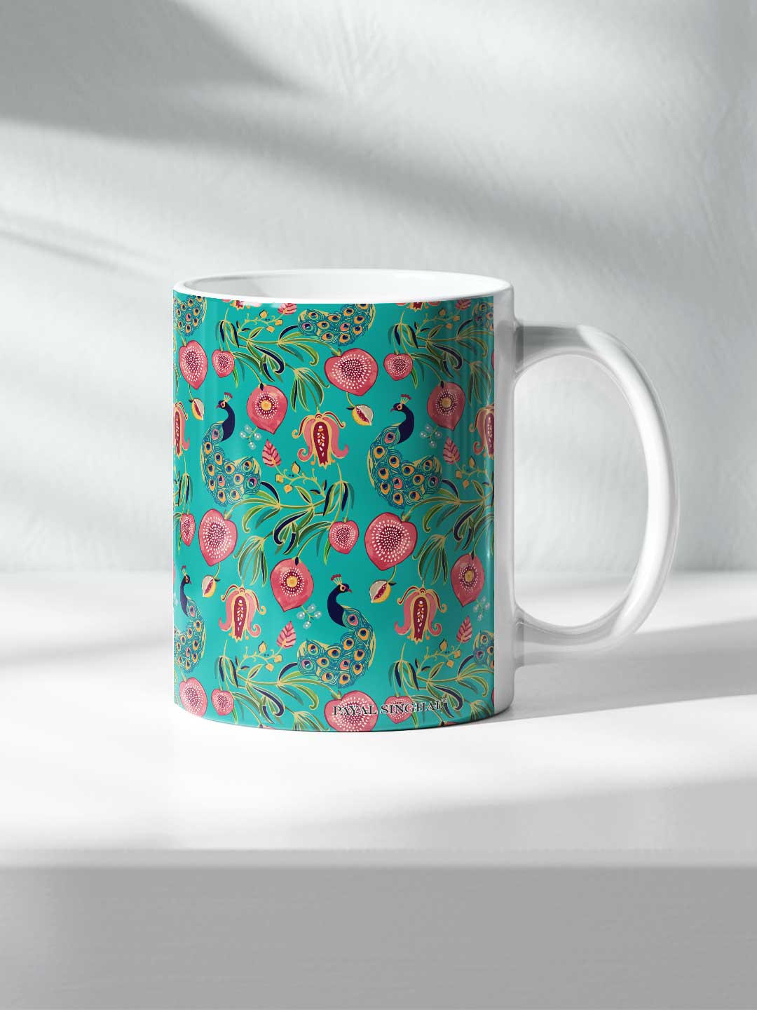 Payal Singhal Anaar and Mor Teal - Coffee Mug