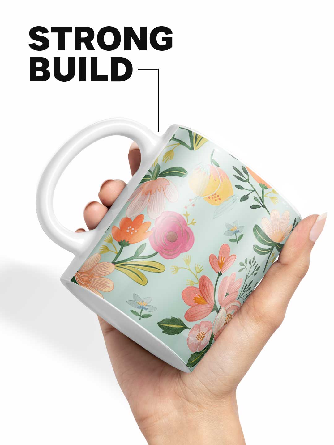 Payal Singhal Aqua Handpainted Flower - Coffee Mug