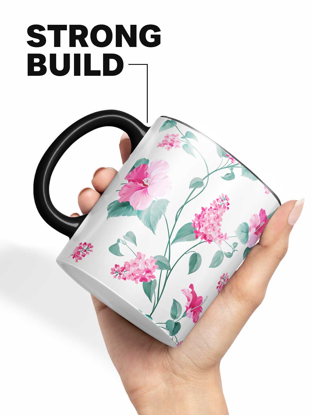 SK Hibiscus Blush Black - Coffee Mug