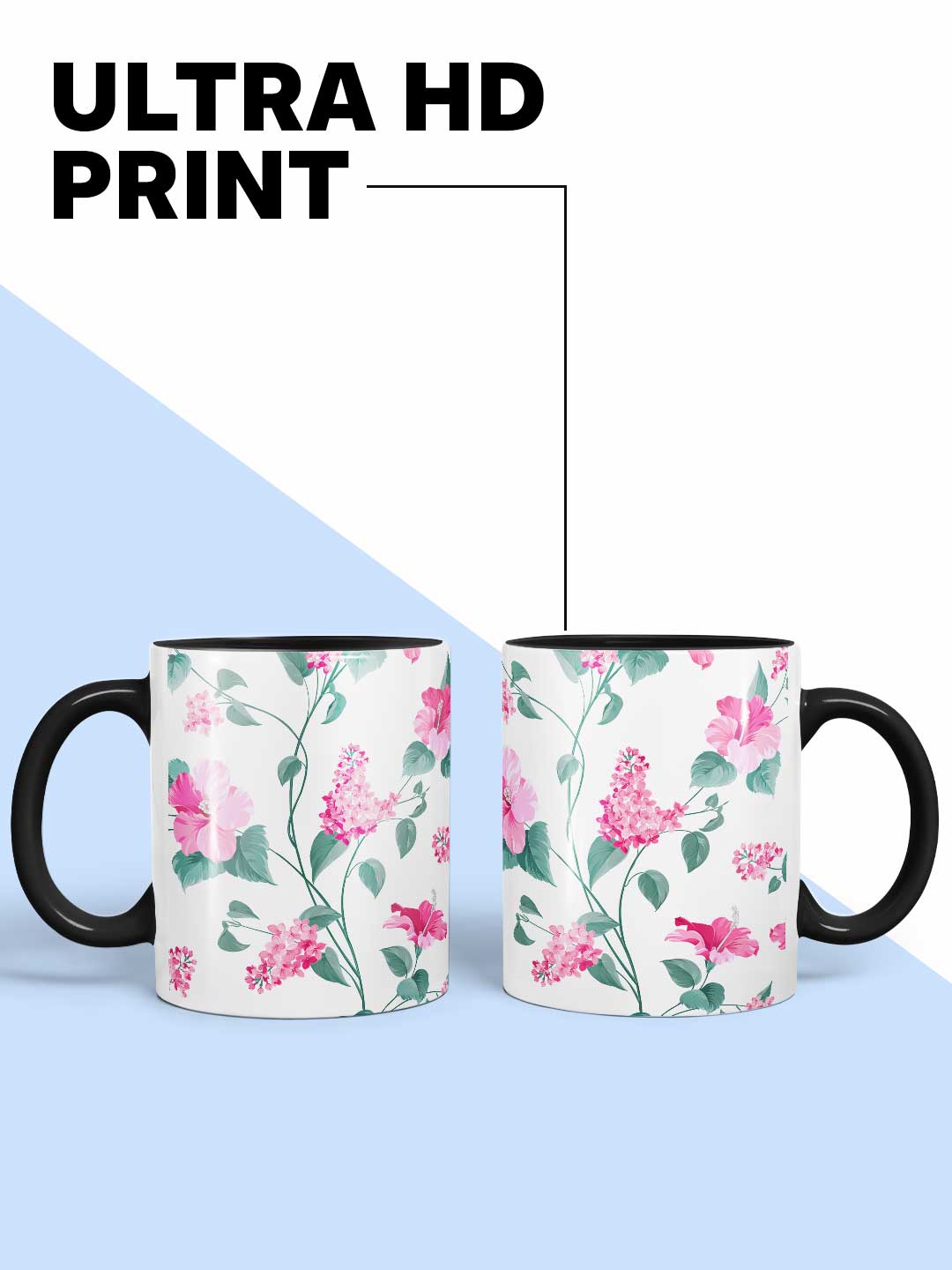 SK Hibiscus Blush Black - Coffee Mug