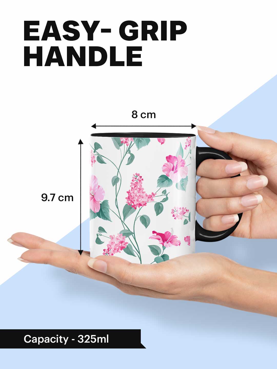 SK Hibiscus Blush Black - Coffee Mug