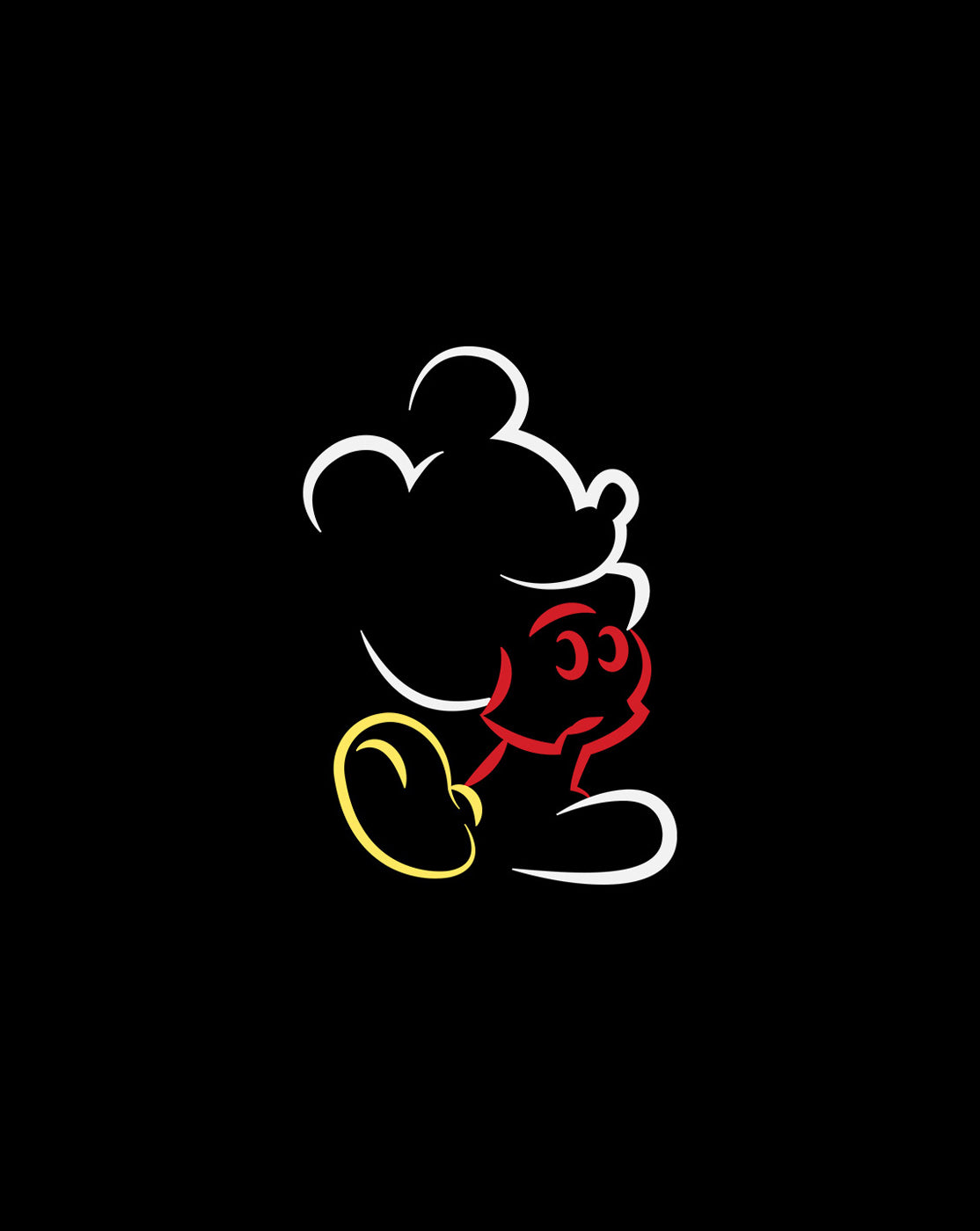 Mickey Silhouette Stroke - Womens Crop Top Black XXL