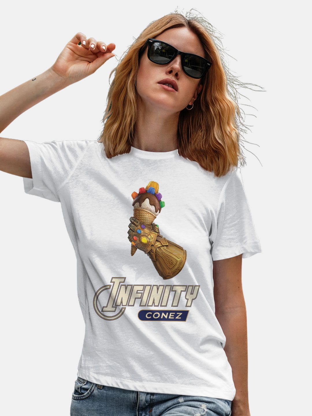 Infinity Conez - Womens T-Shirt White Medium