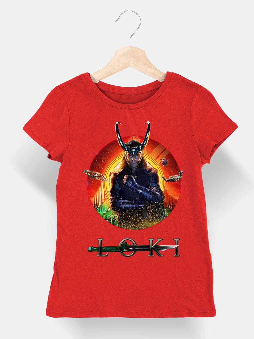 Asgardian Loki - Womens T-Shirt Red Large